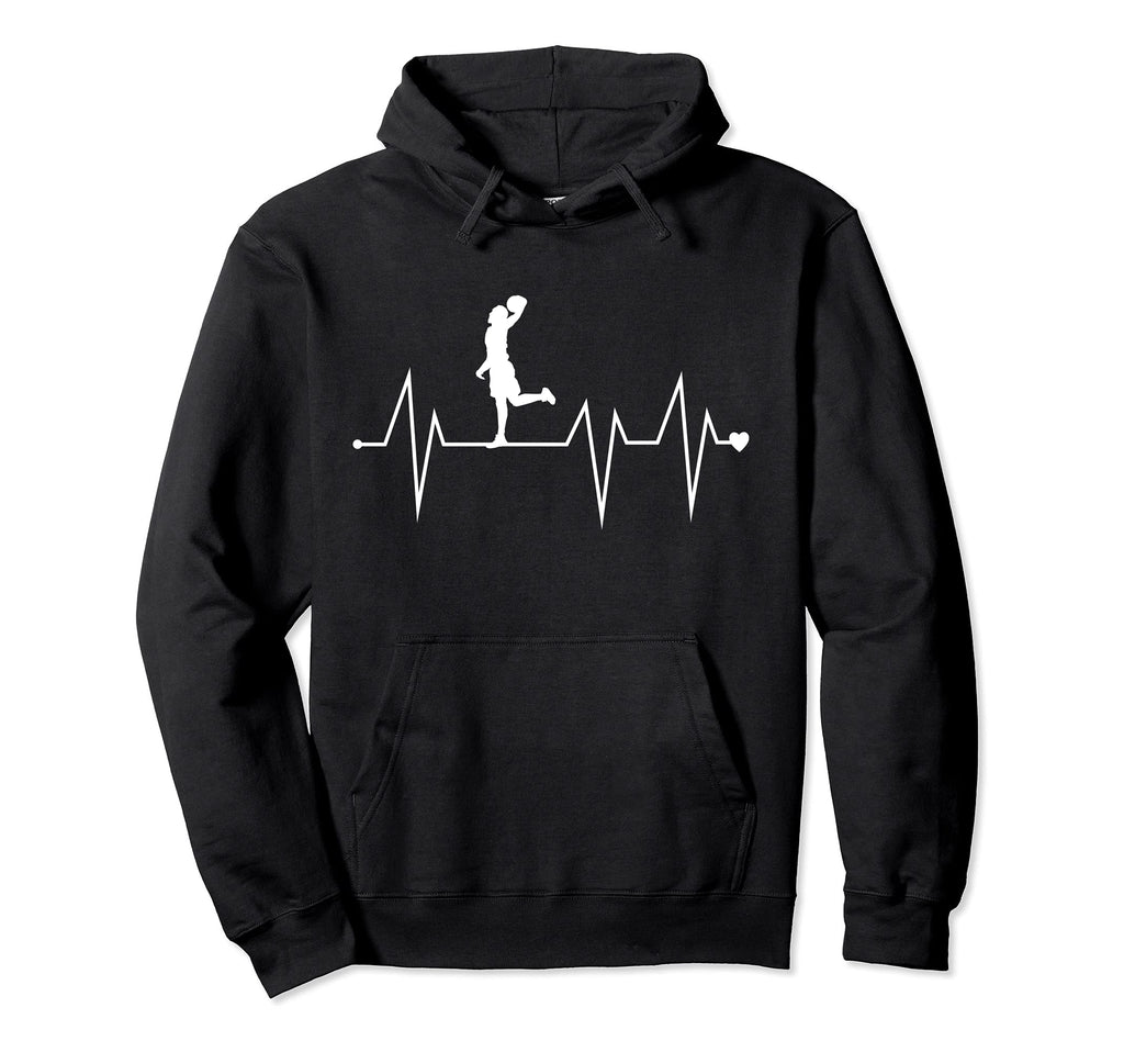 Funny Basketball Player Heartbeat Heart Hoodie - Graphic Print for Adults - T-Shirt, Sweatshirt, Hoodie