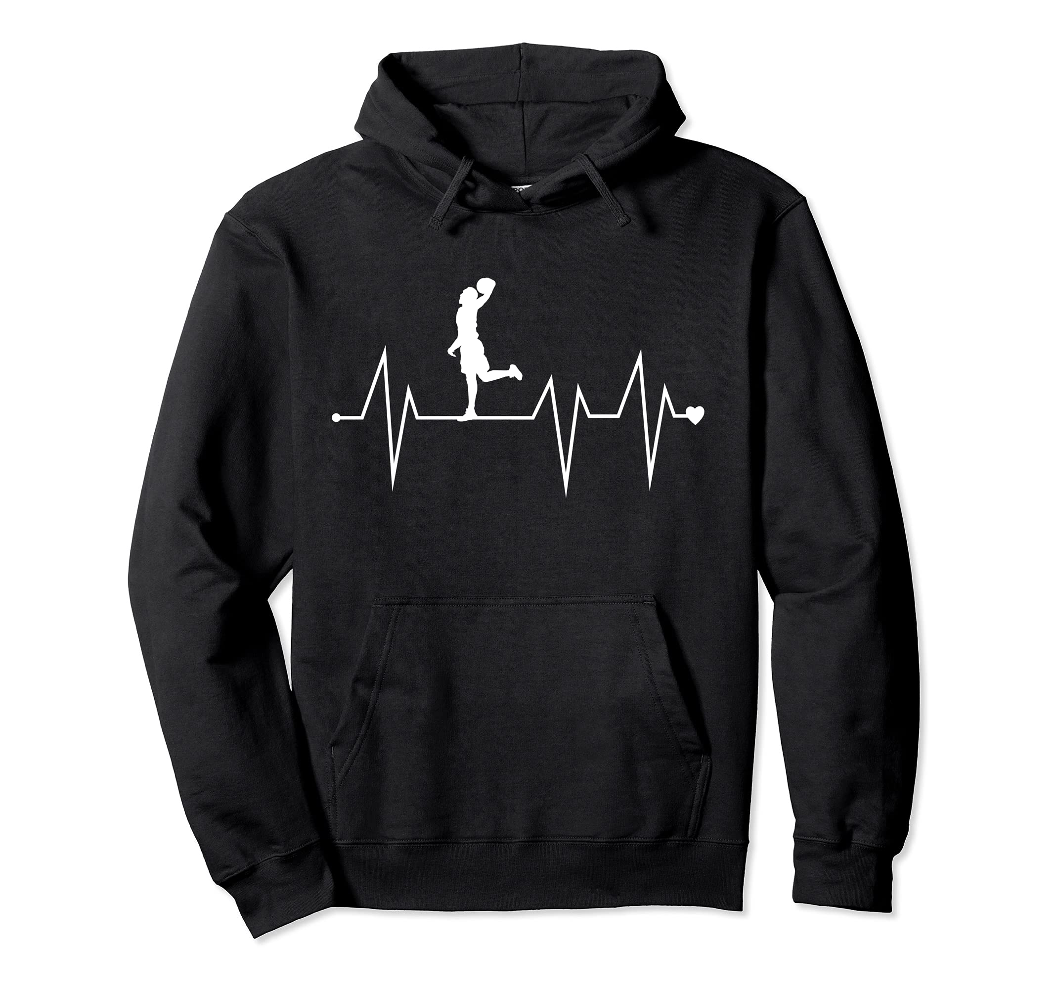 Funny Basketball Player Heartbeat Heart Hoodie - Graphic Print for Adults - T-Shirt, Sweatshirt, Hoodie