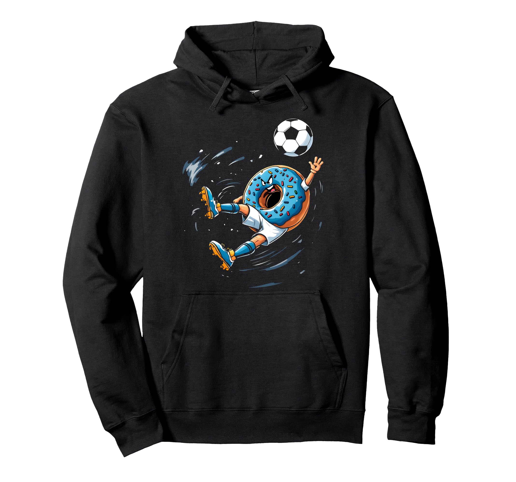 Funny Soccer Donut Hoodie - Novelty Apparel Men Women - T-Shirt, Sweatshirt, Hoodie