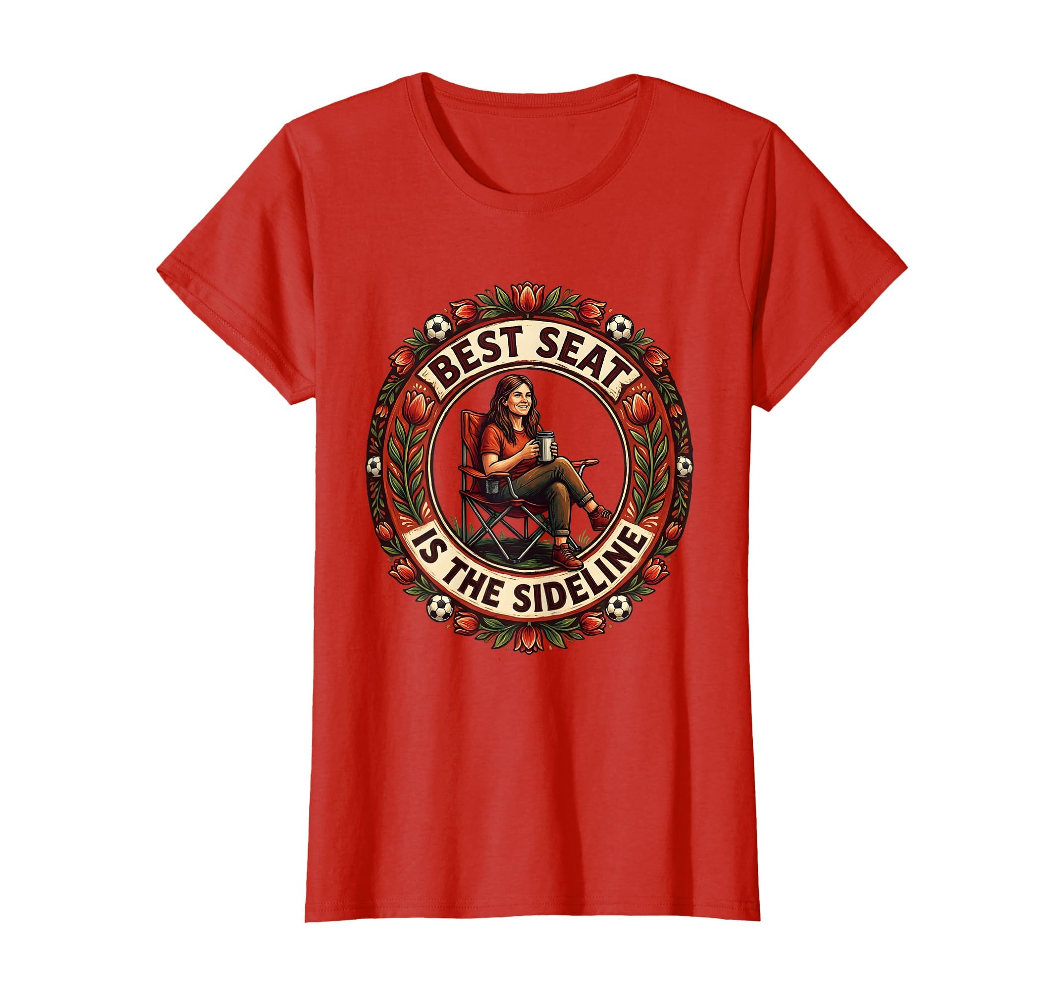 Best Seat Is Sideline Soccer Mom T-Shirt - Novelty Apparel Unisex - T-Shirt, Sweatshirt, Hoodie