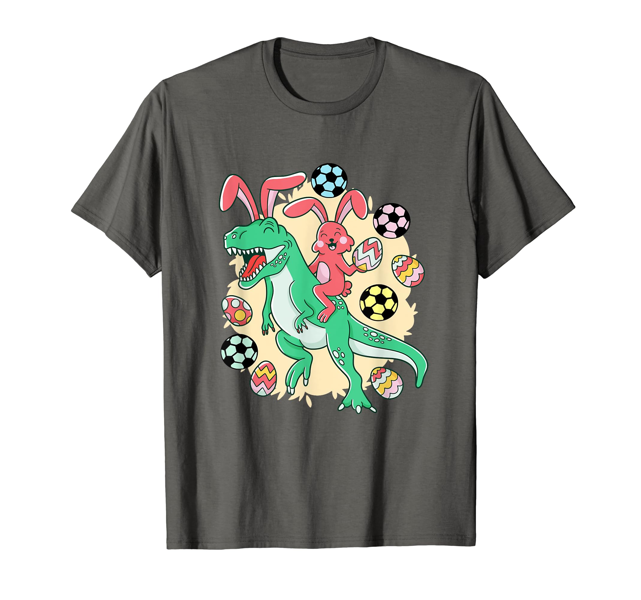 Easter Bunny Riding Dinosaur Funny T-Shirt - Casual Everyday Wear Unisex - T-Shirt, Sweatshirt, Hoodie