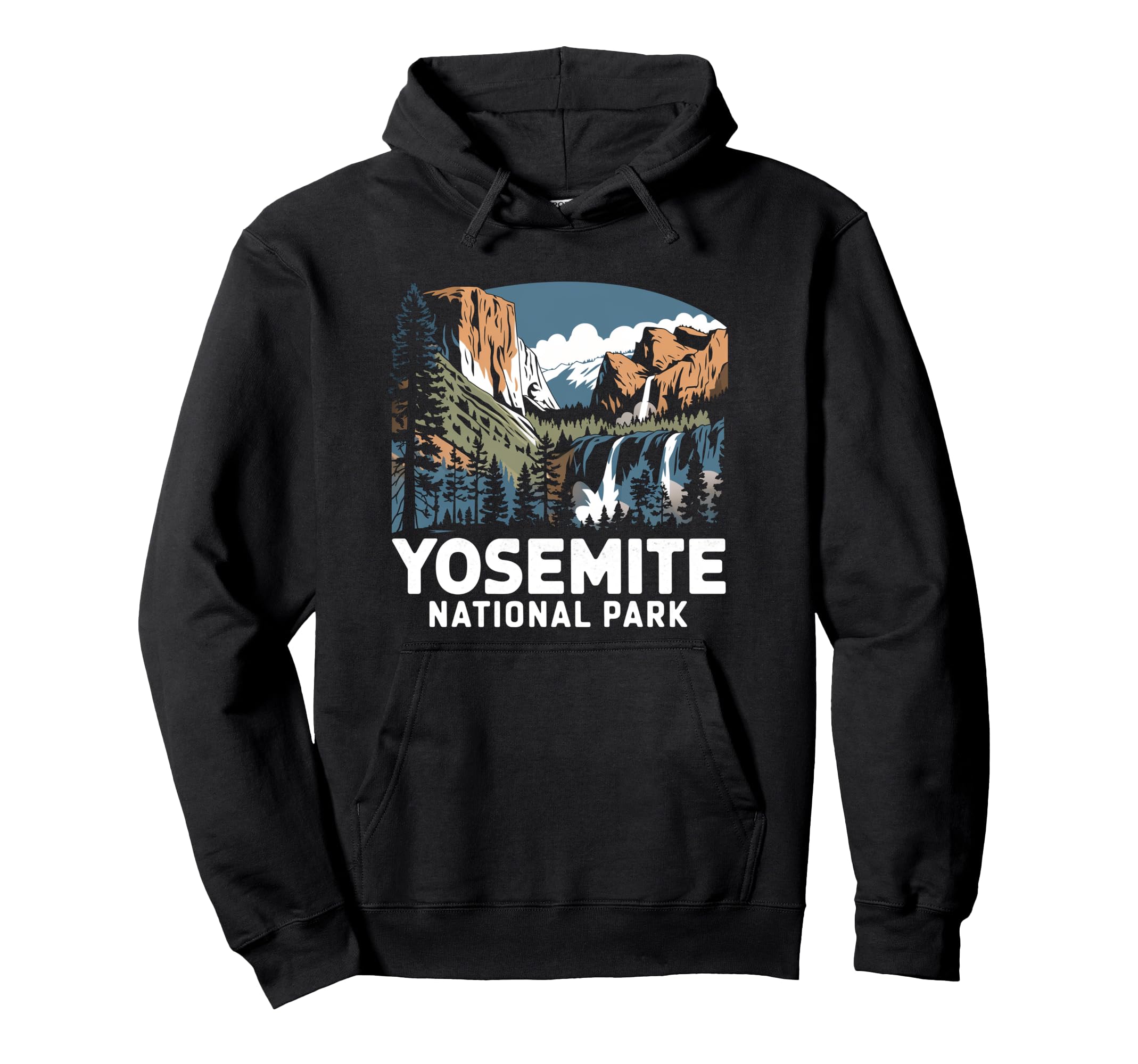 Yosemite Falls California National Hoodie - Custom Art Print Men Women - T-Shirt, Sweatshirt, Hoodie
