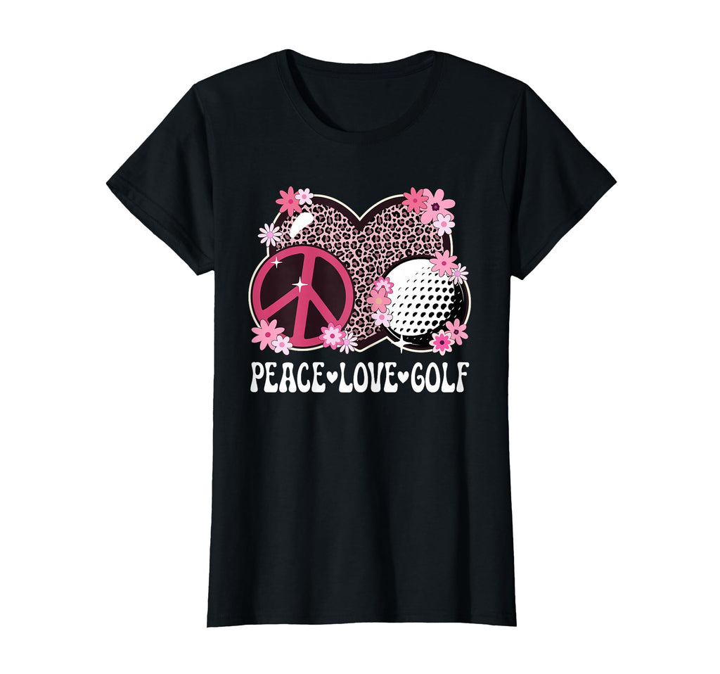 Peace Love Golf Lover Leopard Golf T-Shirt - Novelty Apparel Men Women - T-Shirt, Sweatshirt, Hoodie