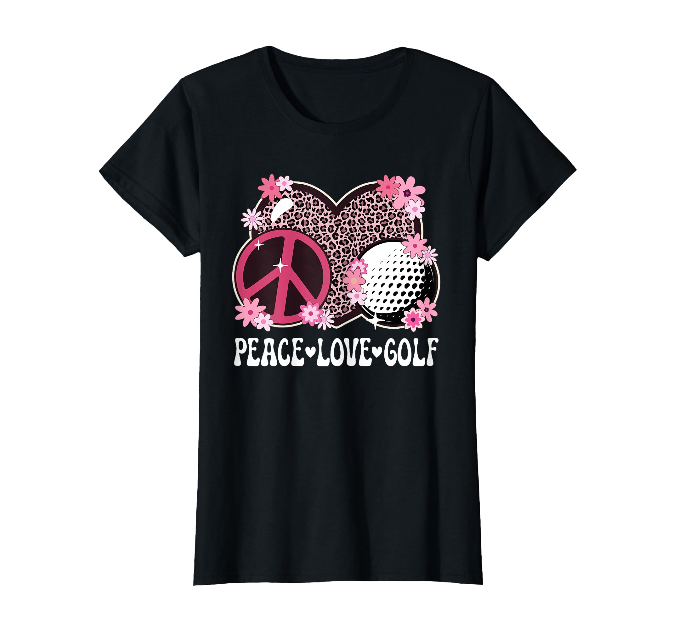 Peace Love Golf Lover Leopard Golf T-Shirt - Novelty Apparel Men Women - T-Shirt, Sweatshirt, Hoodie
