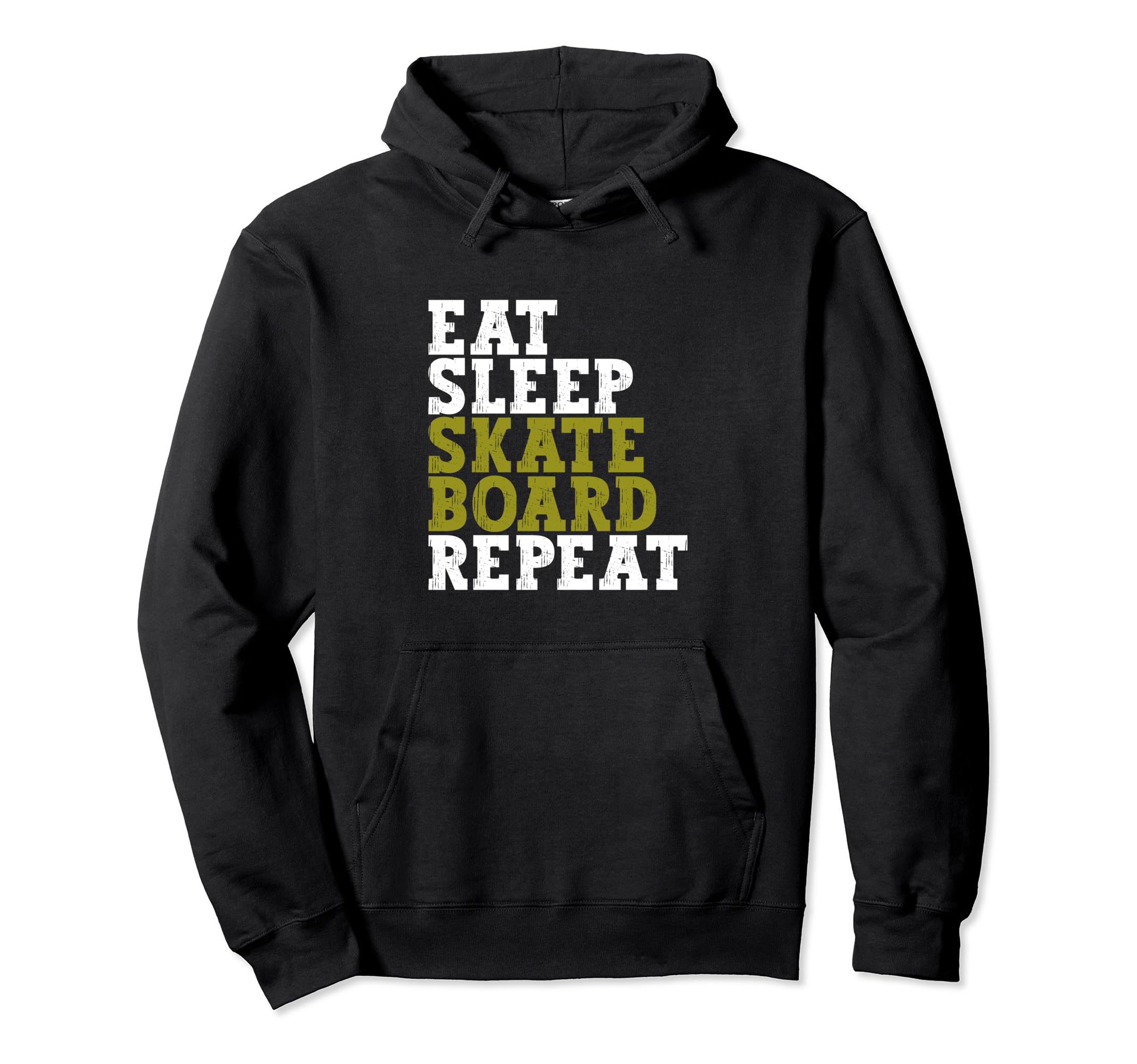 Eat Sleep Skateboard Repeat Funny Hoodie - Unique Graphic Unisex - T-Shirt, Sweatshirt, Hoodie