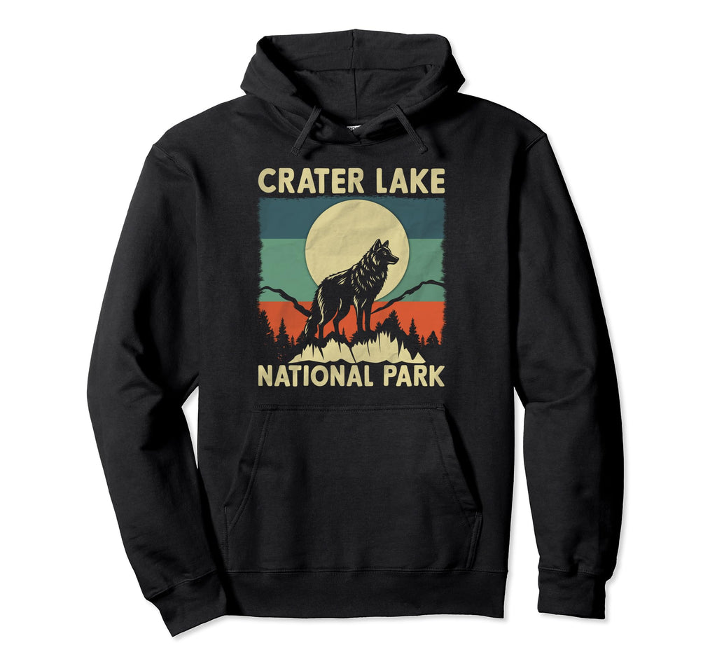 Wolf Crater Lake National Park Hoodie - Unique Graphic Men Women - T-Shirt, Sweatshirt, Hoodie