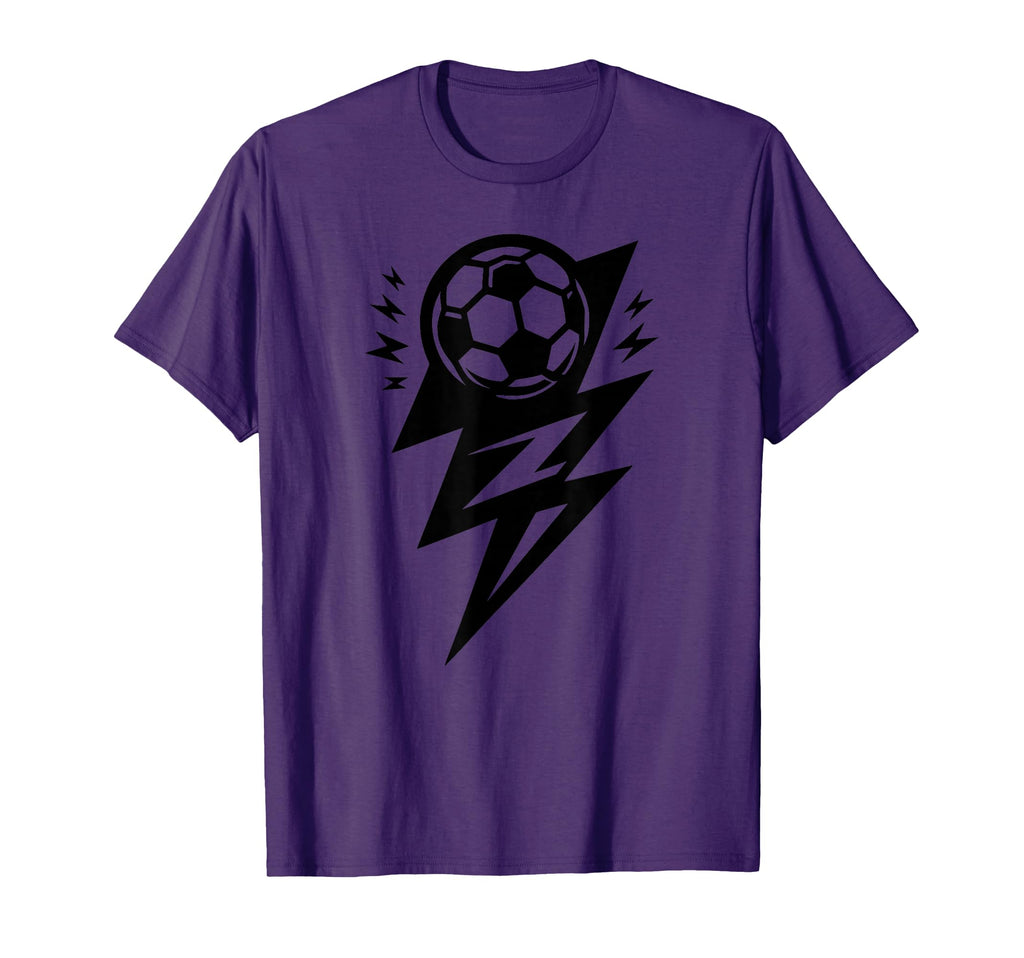 Lightning Bolt Football Or Soccer T-Shirt - Aesthetic Graphic for Adults - T-Shirt, Sweatshirt, Hoodie