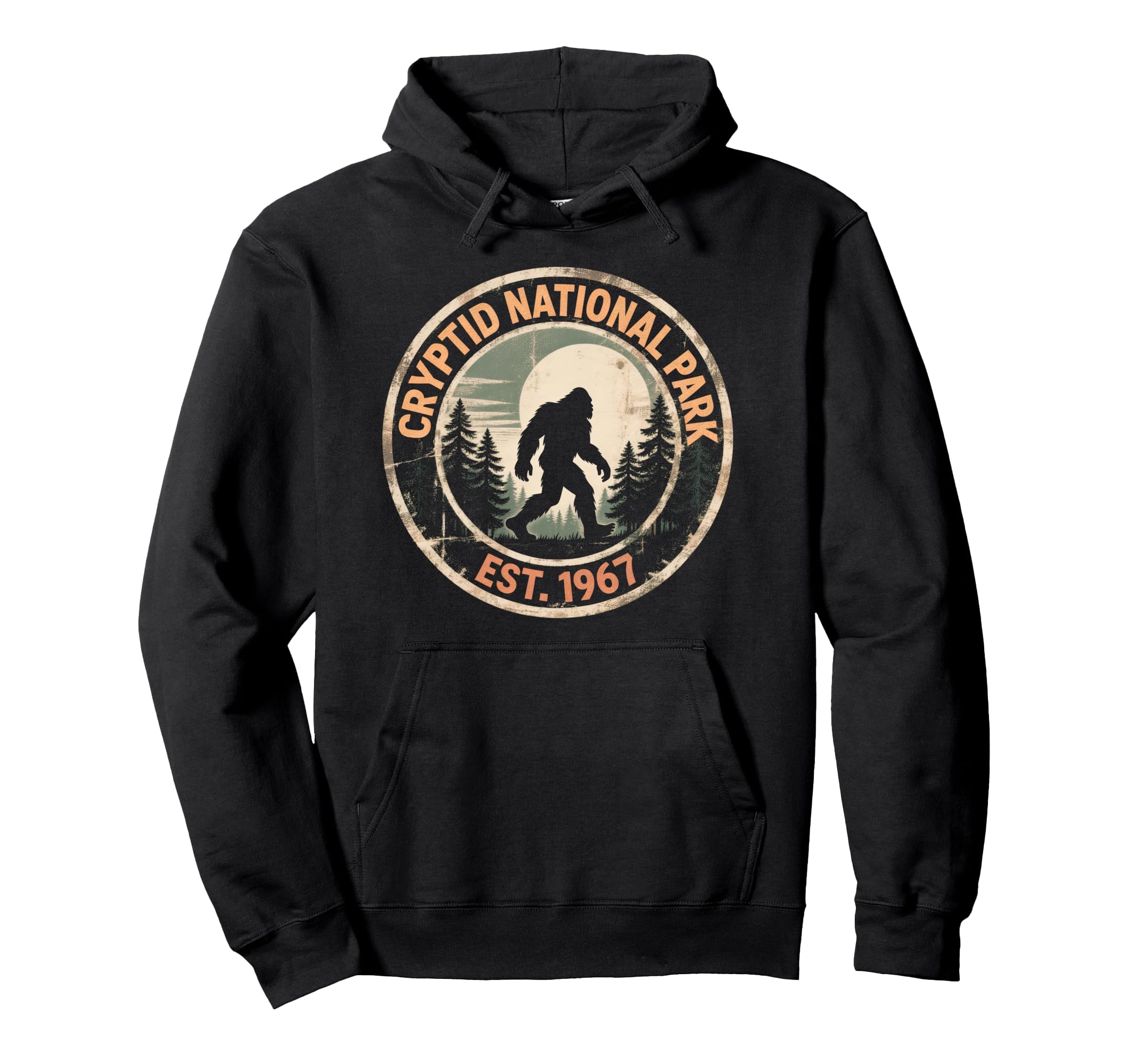Sasquatch Cryptid National Park Bigfoot Hoodie - Graphic Print Unisex - T-Shirt, Sweatshirt, Hoodie