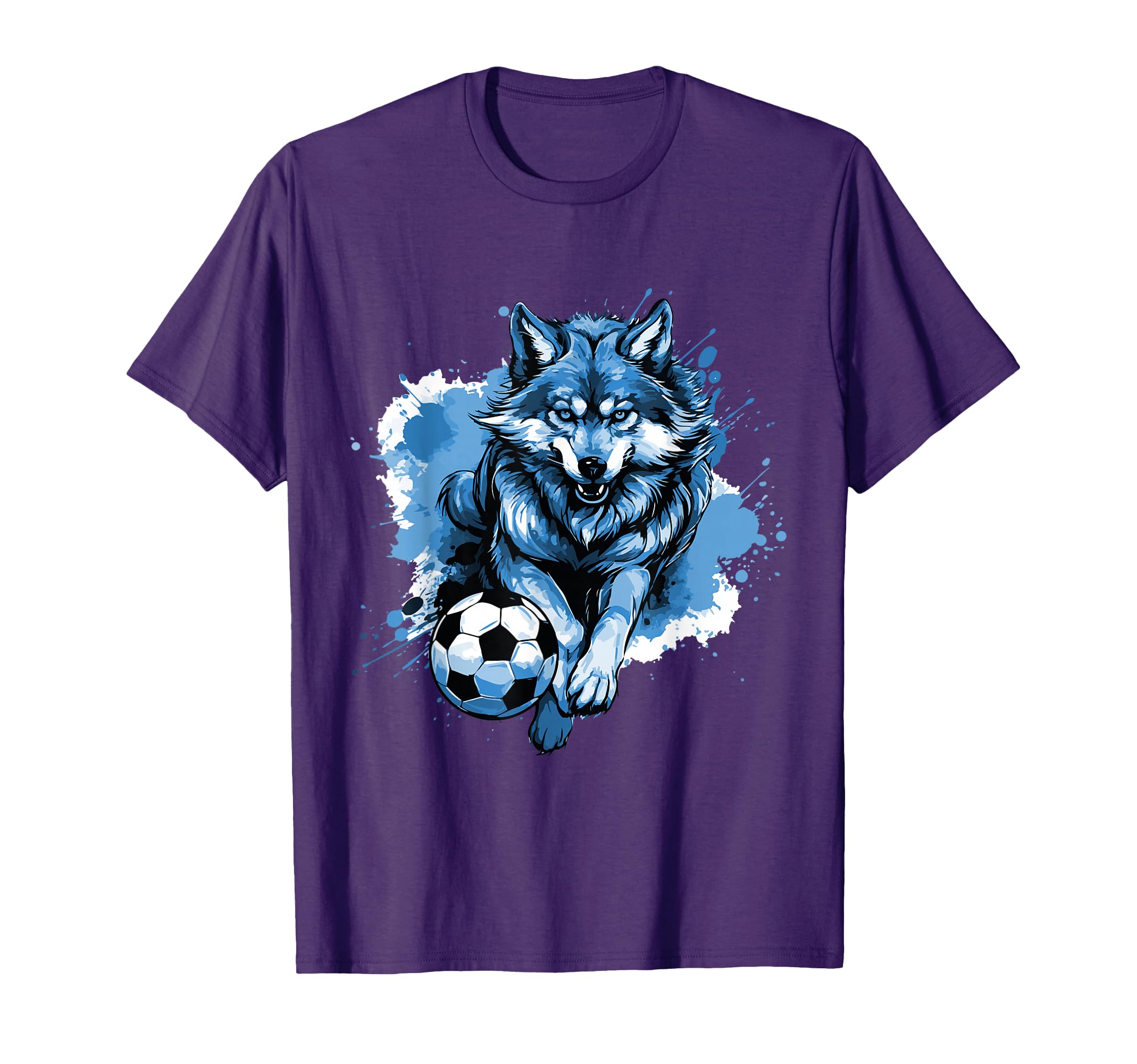 Wolf Playing Soccer Sports Team Animal T-Shirt - Graphic Print for Adults - T-Shirt, Sweatshirt, Hoodie