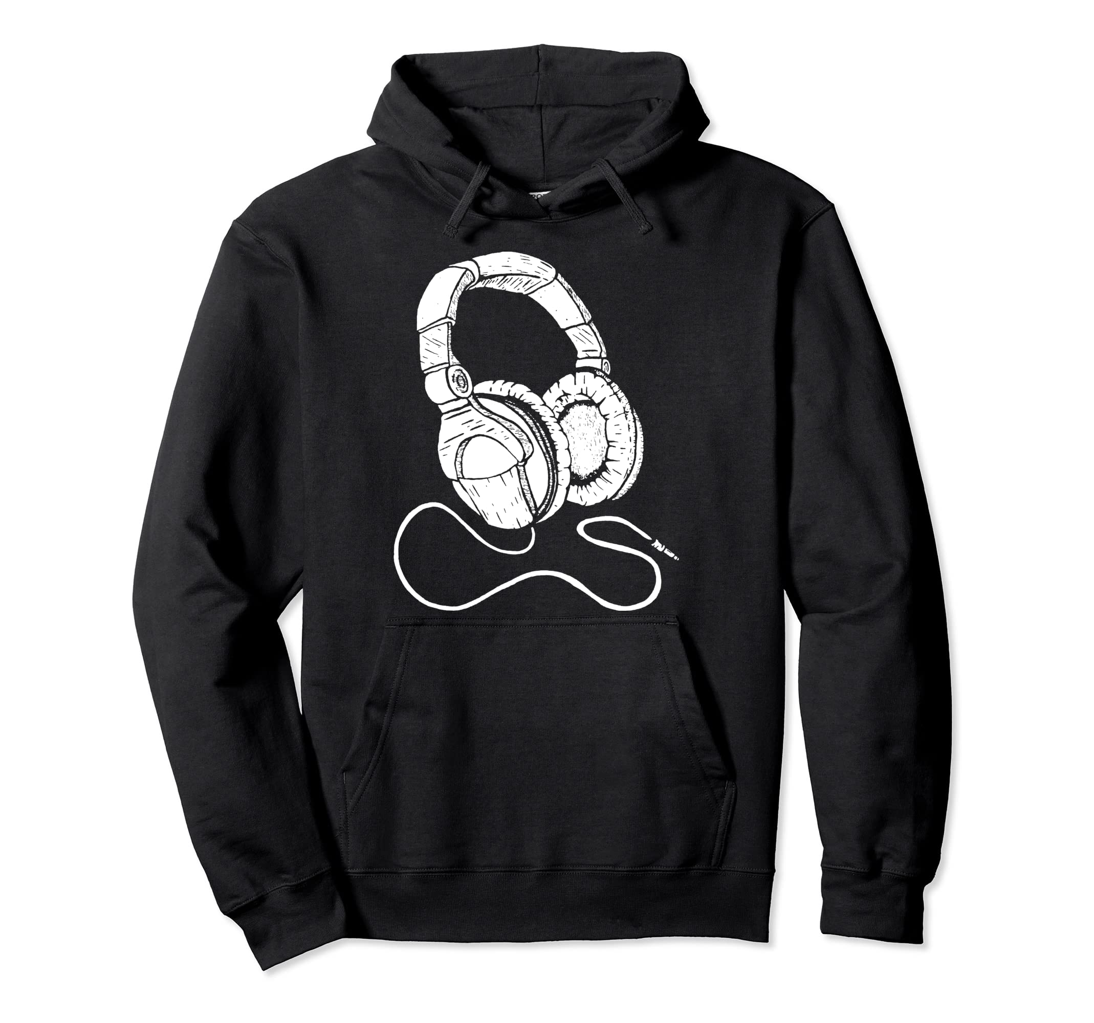 Hip Hop Over Ear Headphones Old School Hoodie - Minimalist Print Unisex - T-Shirt, Sweatshirt, Hoodie