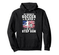 Proud Soccer Step Dad Soccer Player Hoodie - Aesthetic Graphic for Adults - T-Shirt, Sweatshirt, Hoodie