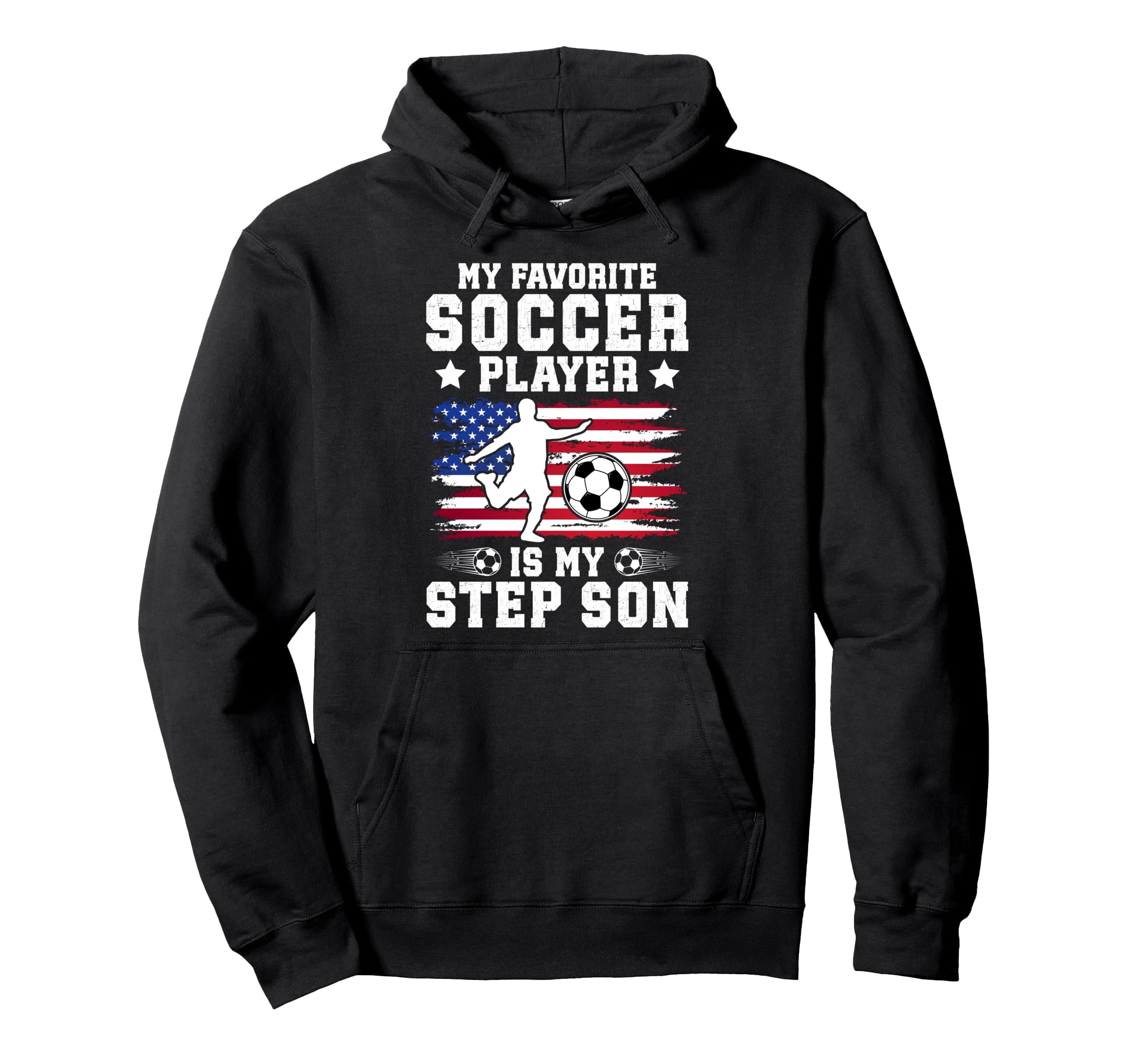Proud Soccer Step Dad Soccer Player Hoodie - Aesthetic Graphic for Adults - T-Shirt, Sweatshirt, Hoodie