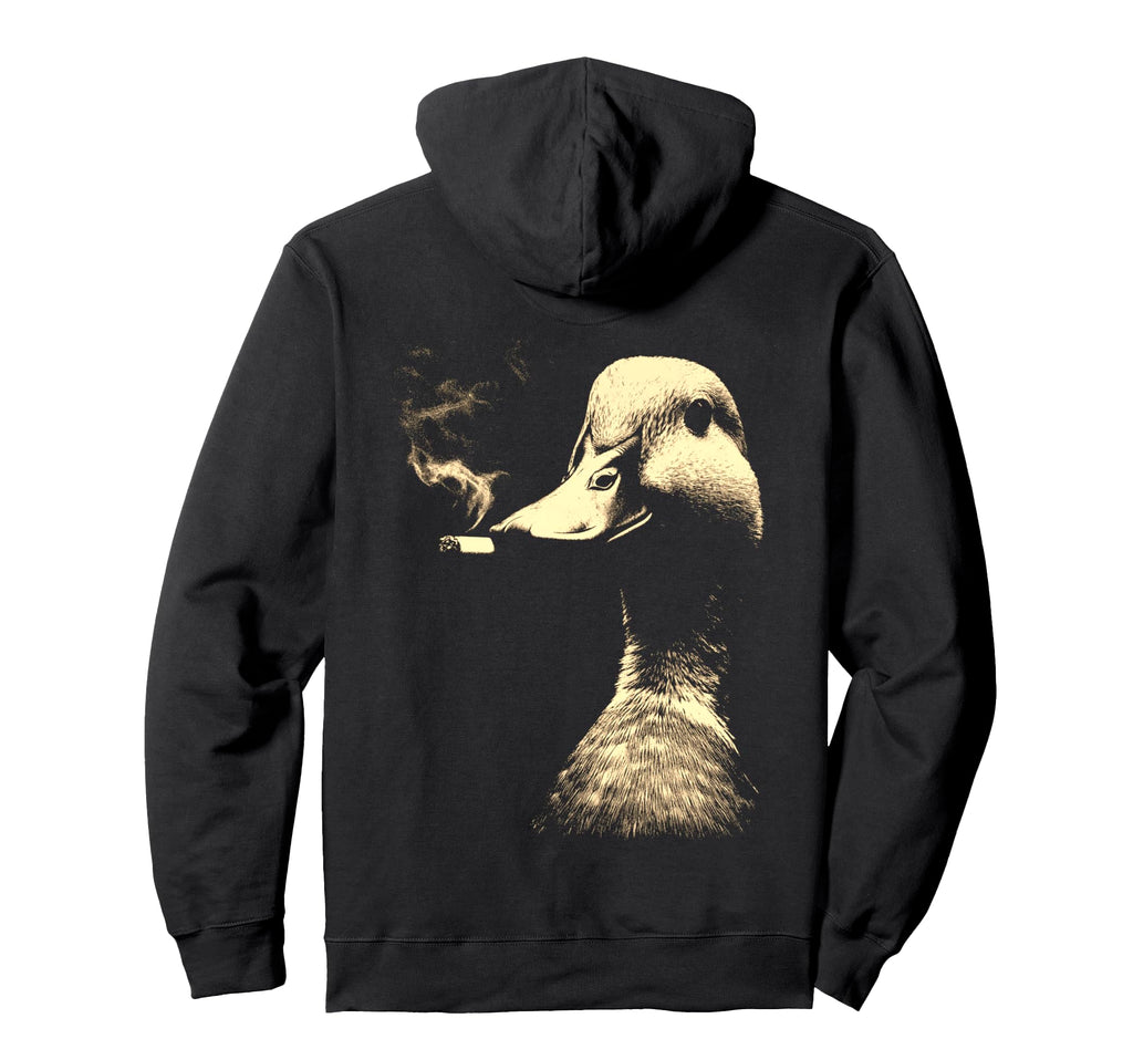 Funny Grunge Smoking Duck Animal Hoodie - Casual Everyday Wear Unisex - T-Shirt, Sweatshirt, Hoodie