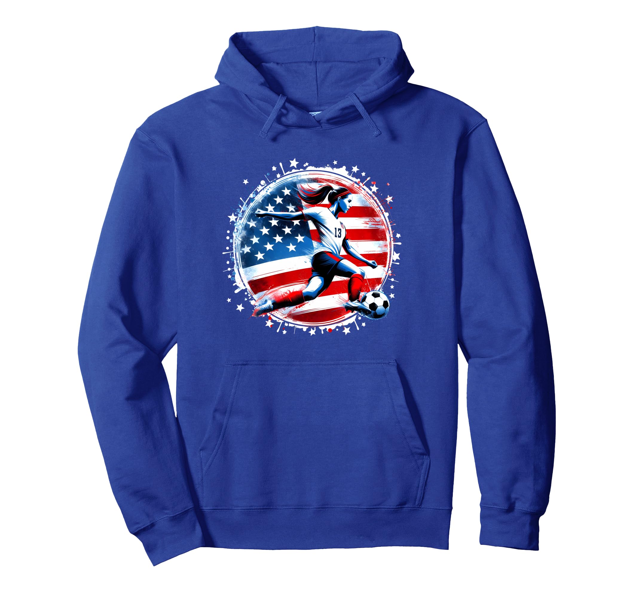 Womens Soccer American Flag Soccer Soccer Hoodie - Custom Art Print Unisex - T-Shirt, Sweatshirt, Hoodie