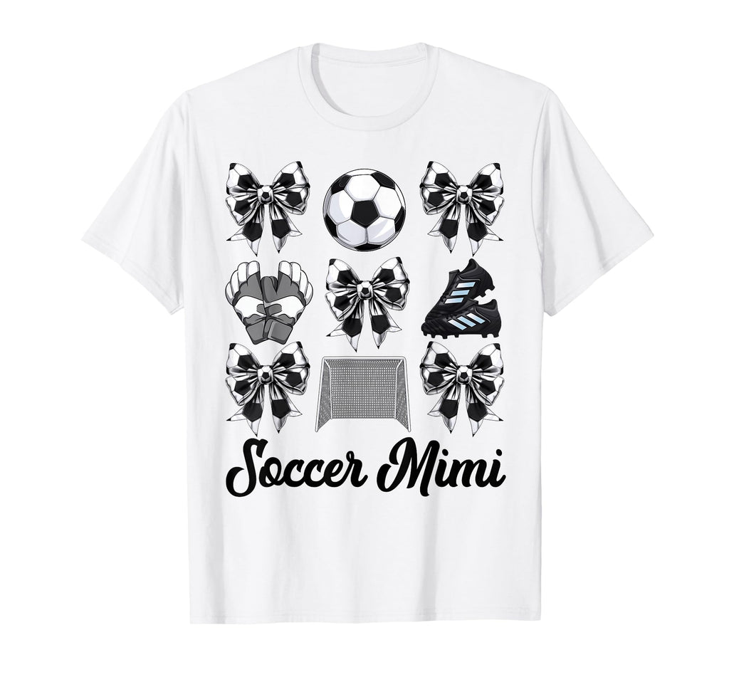 Soccer Mimi Bow Soccer Mom Mommy Mothers T-Shirt - Trendy Graphic Unisex - T-Shirt, Sweatshirt, Hoodie
