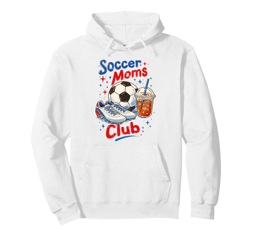 Soccer Moms Club Soccer Mama Game Day Vibes Hoodie - Unique Graphic Unisex - T-Shirt, Sweatshirt, Hoodie