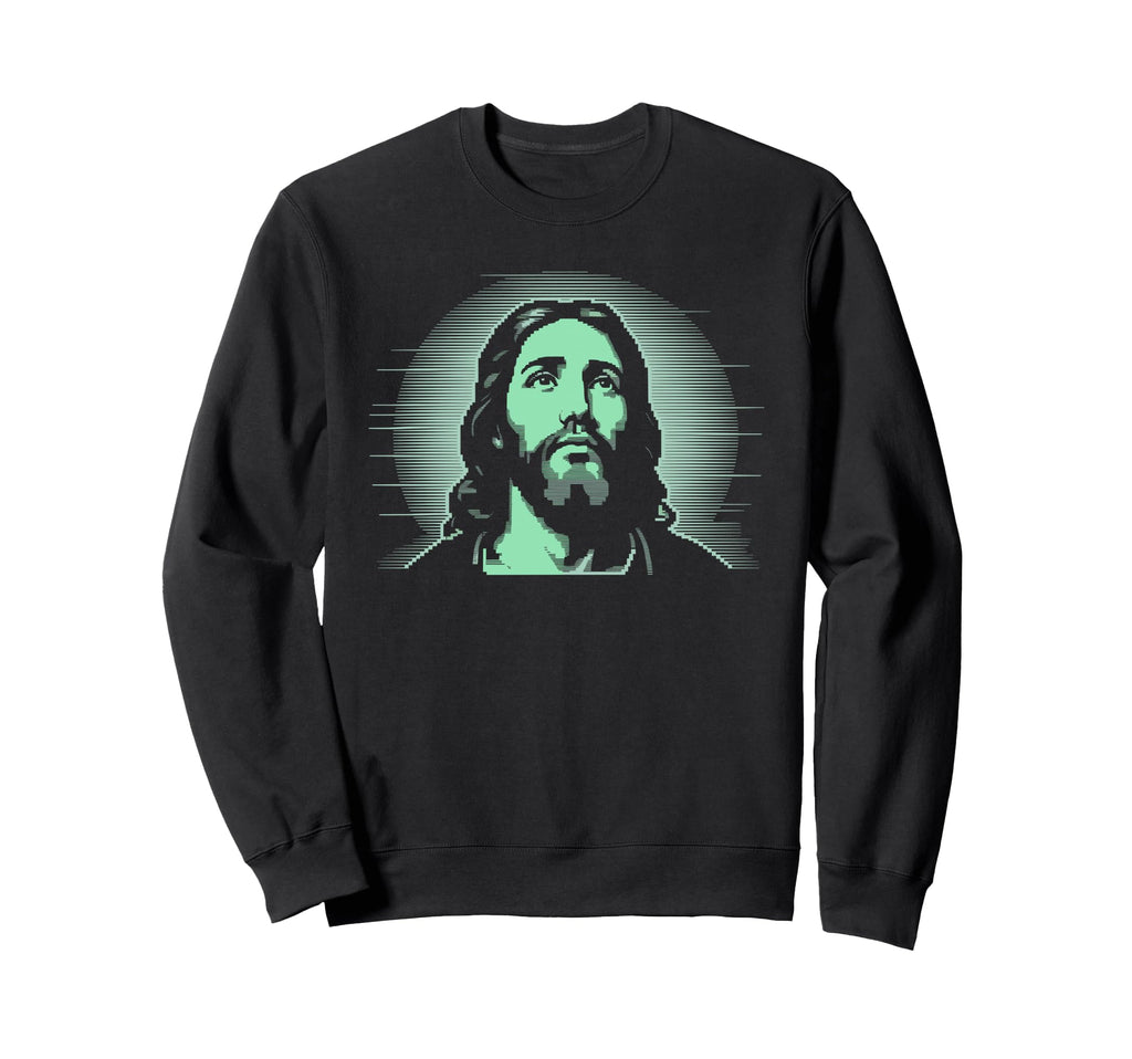 Pixel Jesus Arcade Christian Sweatshirt - Fun Novelty Design Men Women - T-Shirt, Sweatshirt, Hoodie