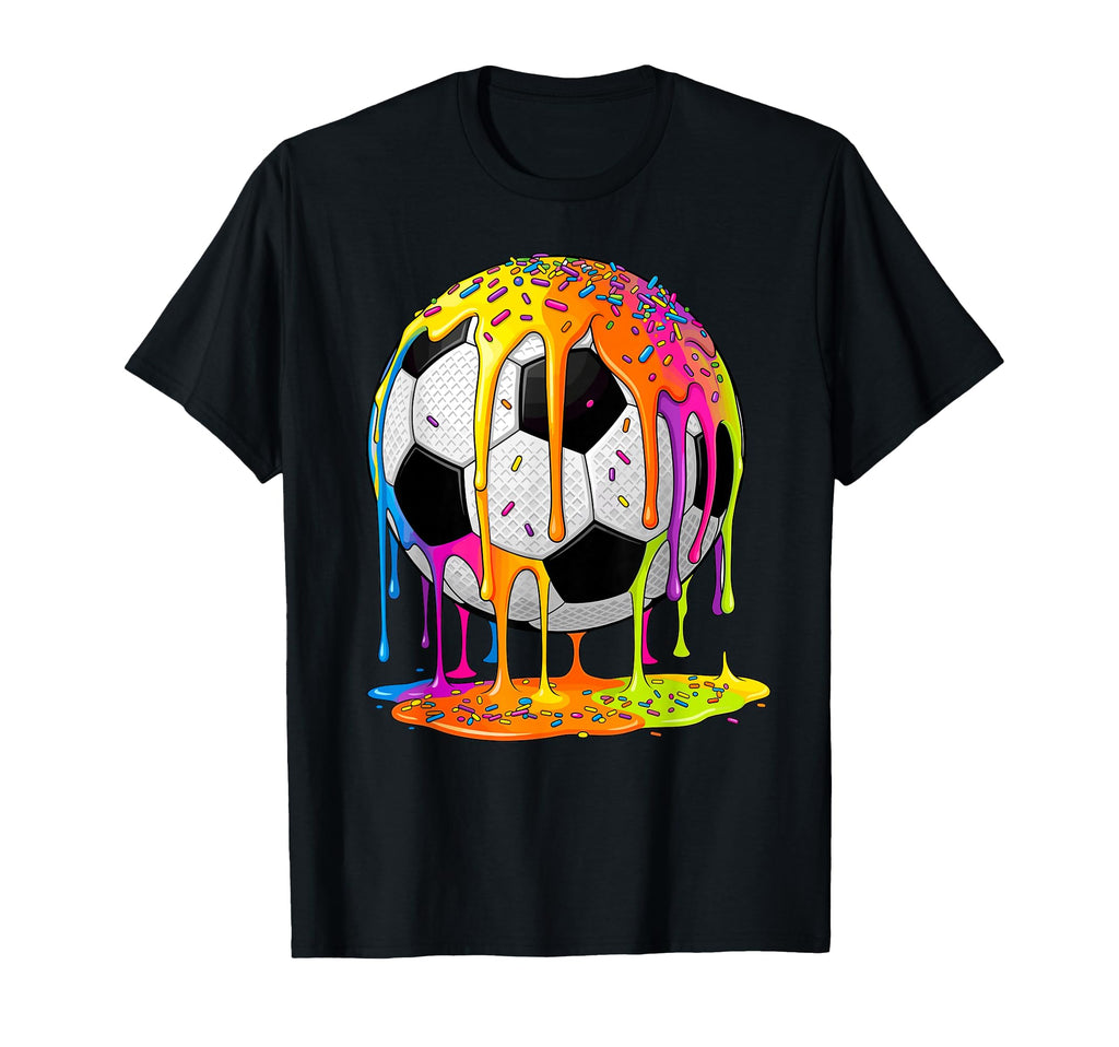 Soccer Drip Ice Cream Sprinkles T-Shirt - Casual Everyday Wear Men Women - T-Shirt, Sweatshirt, Hoodie
