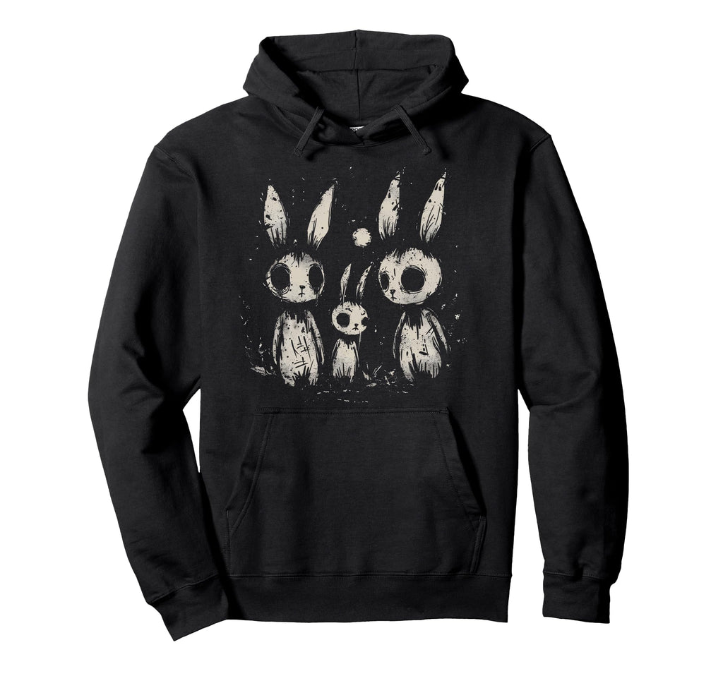 Creepy Bunny Rabbits Horror Goth Grunge Hoodie - Streetwear Style Unisex - T-Shirt, Sweatshirt, Hoodie