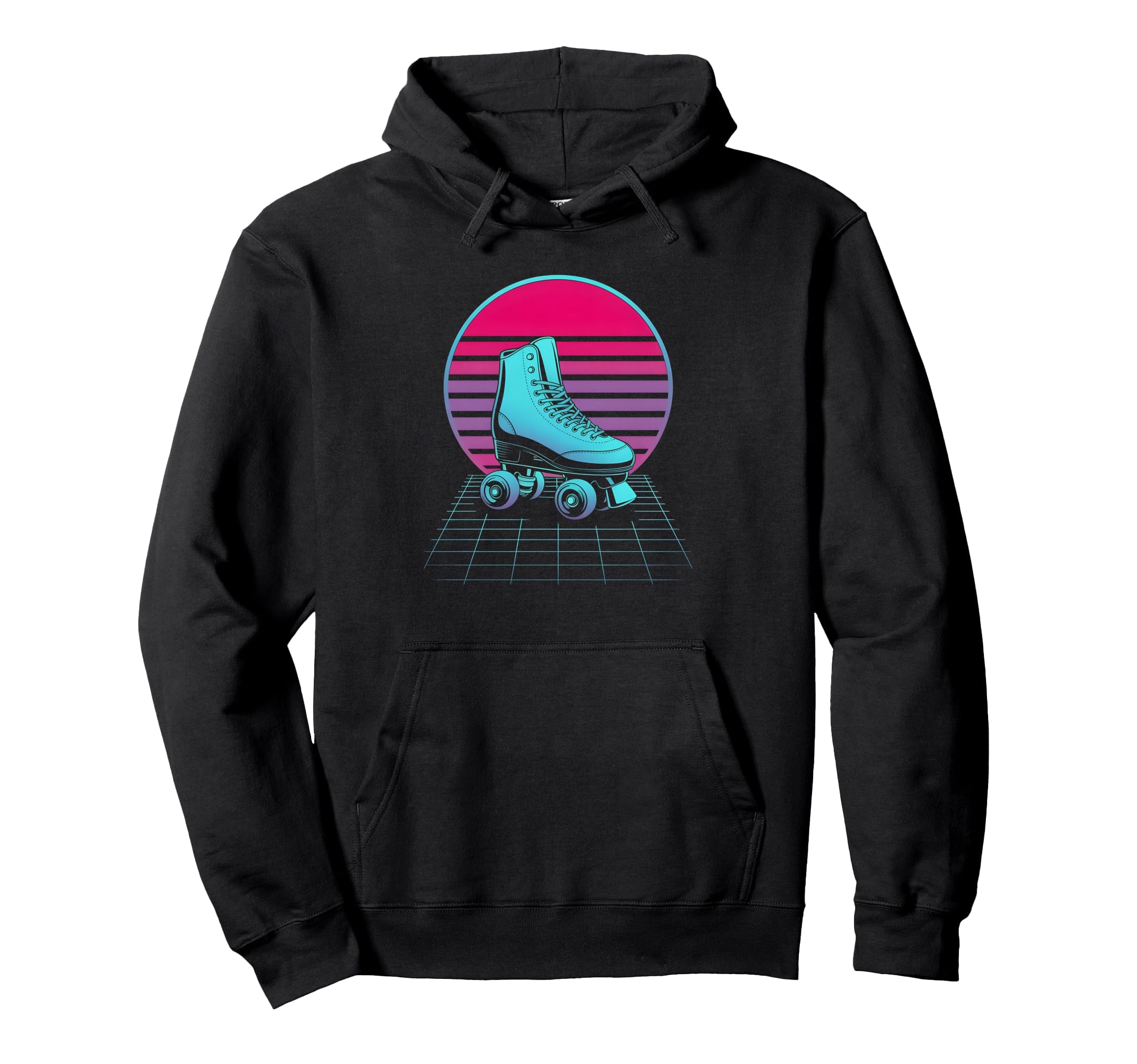 Synthwave Vaporwave Roller Skate Shoes Hoodie - Graphic Print for Adults - T-Shirt, Sweatshirt, Hoodie