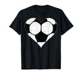 Black Soccer Ball Heart Shaped T-Shirt - Aesthetic Graphic for Adults - T-Shirt, Sweatshirt, Hoodie