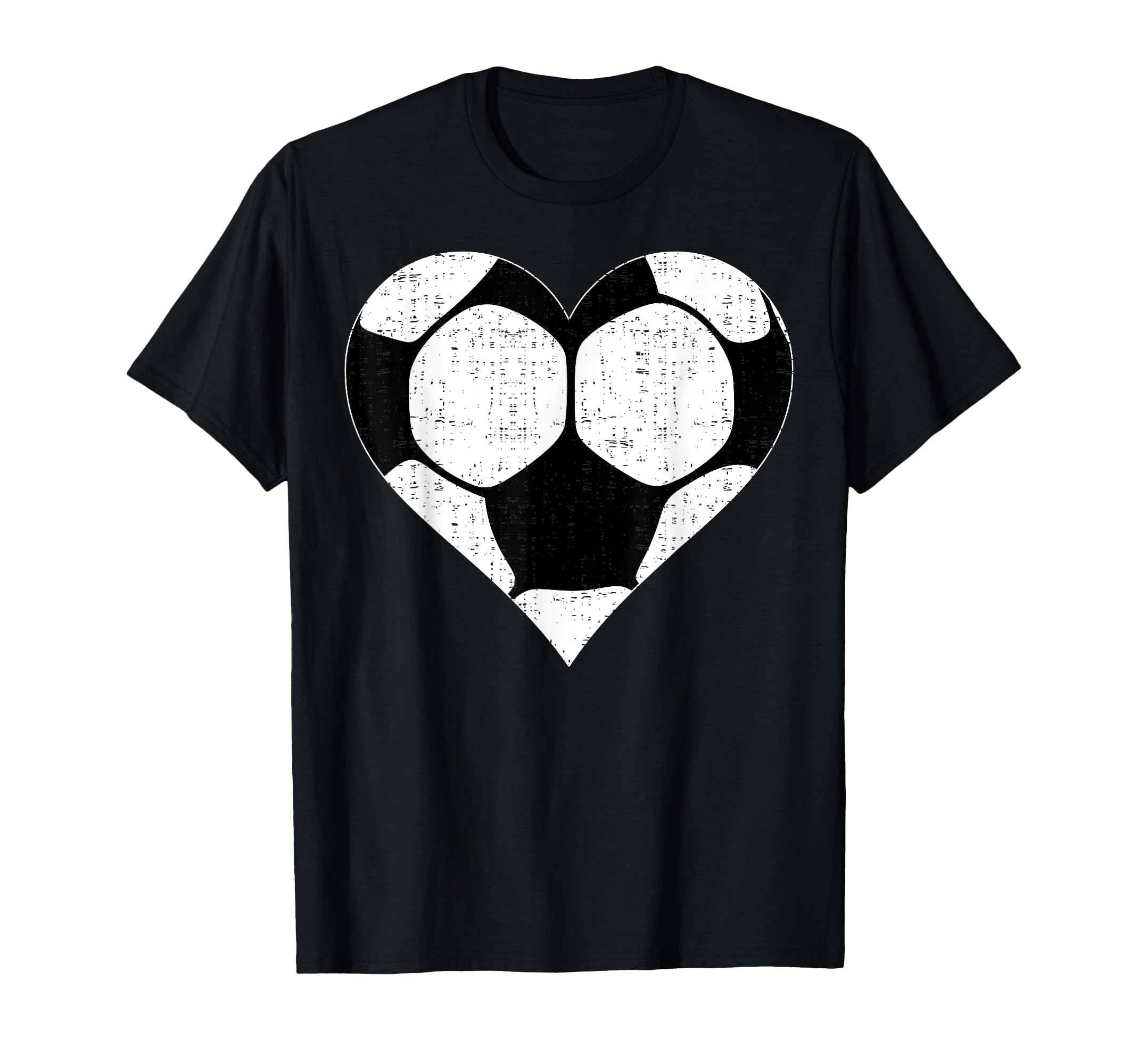 Black Soccer Ball Heart Shaped T-Shirt - Aesthetic Graphic for Adults - T-Shirt, Sweatshirt, Hoodie