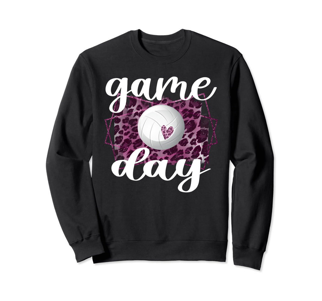Game Day Leopard Volleyball Game Day Sweatshirt - Graphic Print Unisex - T-Shirt, Sweatshirt, Hoodie