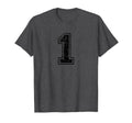 Number 1 One Varsity Distressed Sport T-Shirt - Novelty Apparel Men Women - T-Shirt, Sweatshirt, Hoodie