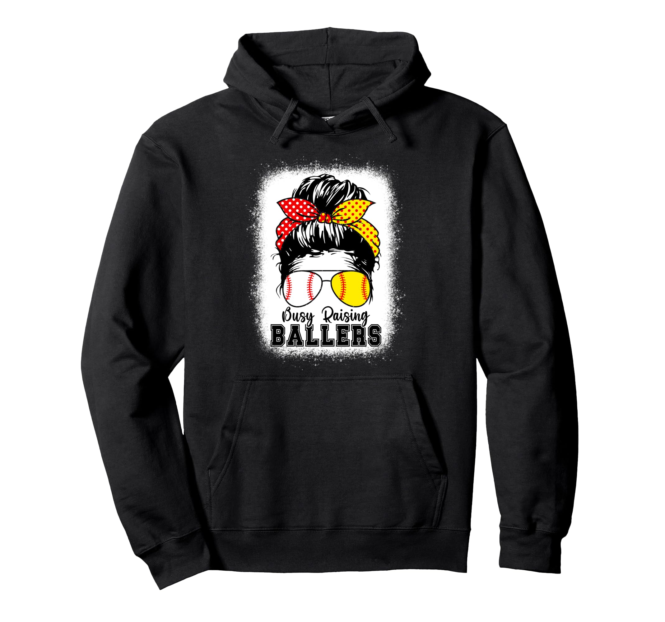 Busy Raising Ballers Mom Both Baseball Hoodie - Unique Graphic Men Women - T-Shirt, Sweatshirt, Hoodie