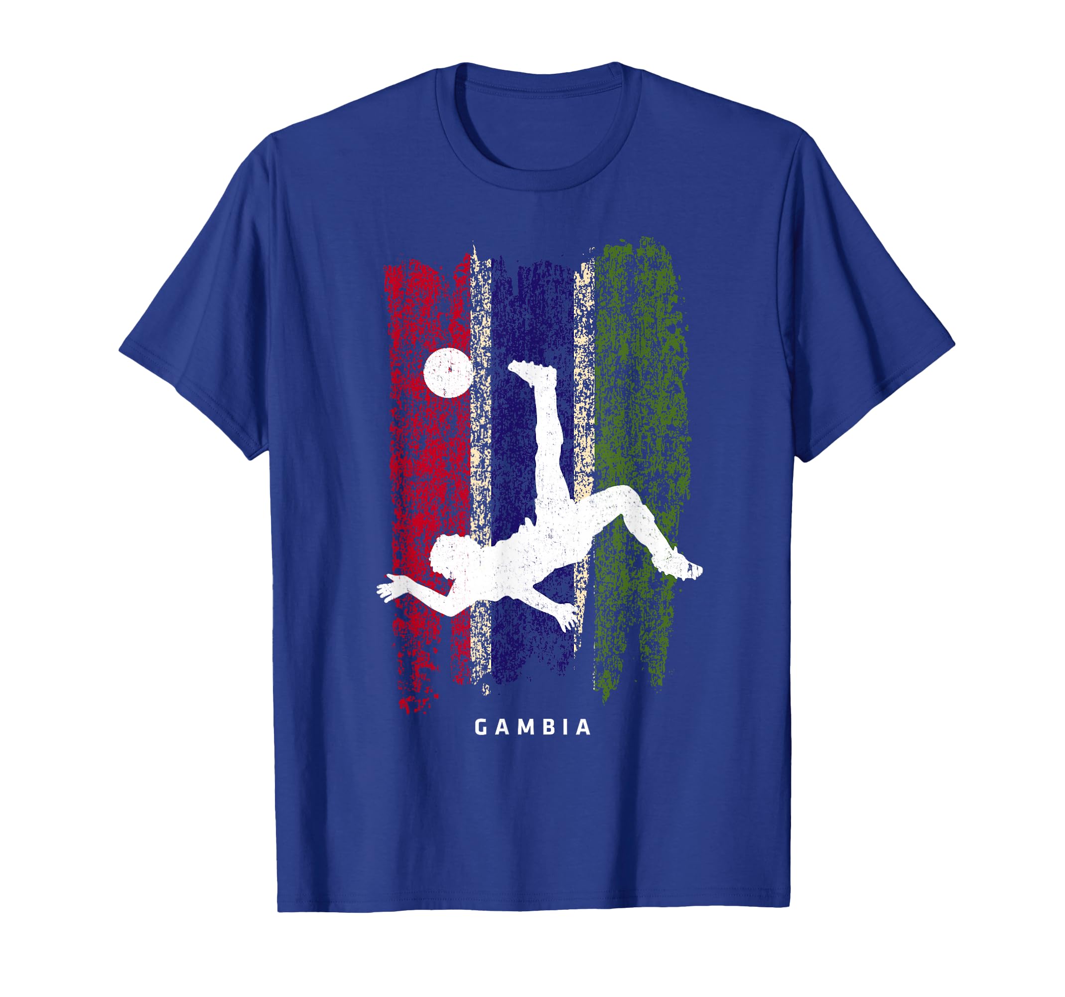 Gambia Flag Soccer Player Silhouette T-Shirt - Novelty Apparel Men Women - T-Shirt, Sweatshirt, Hoodie