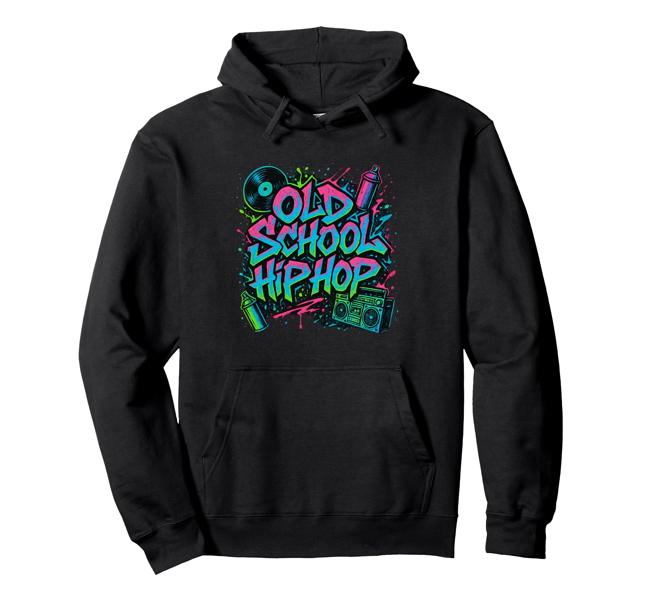 Raised Old School Hip Hop Rap Vinyl Hoodie - Streetwear Style Men Women - T-Shirt, Sweatshirt, Hoodie