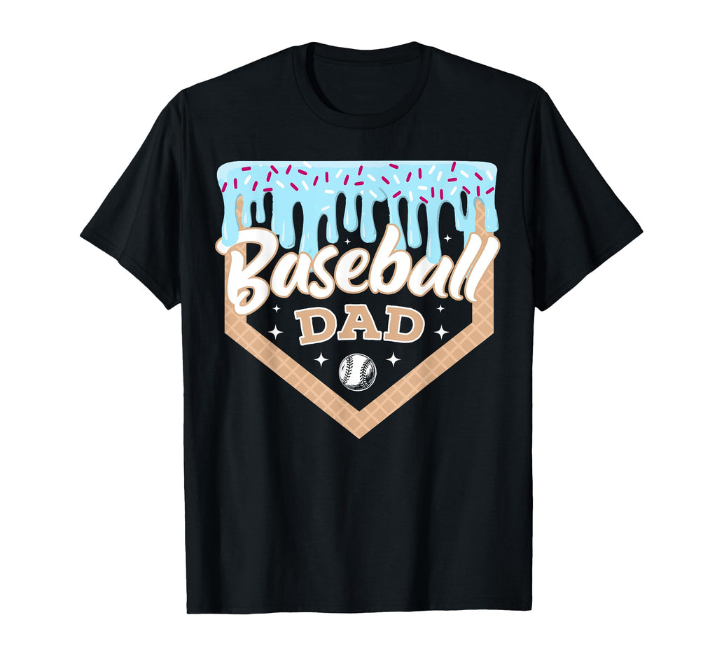 Baseball Drip Dad Ice Cream Home Plate T-Shirt - Graphic Print Unisex - T-Shirt, Sweatshirt, Hoodie