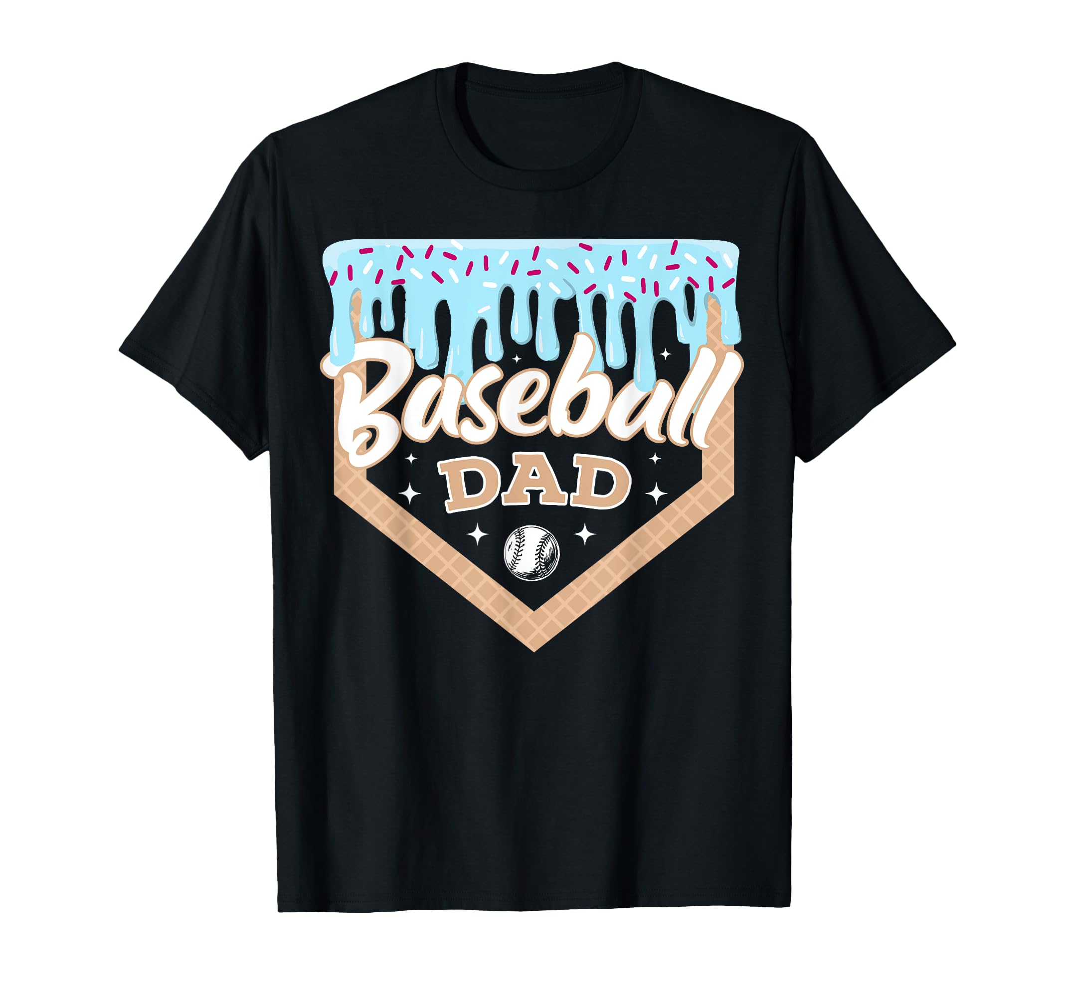 Baseball Drip Dad Ice Cream Home Plate T-Shirt - Graphic Print Unisex - T-Shirt, Sweatshirt, Hoodie