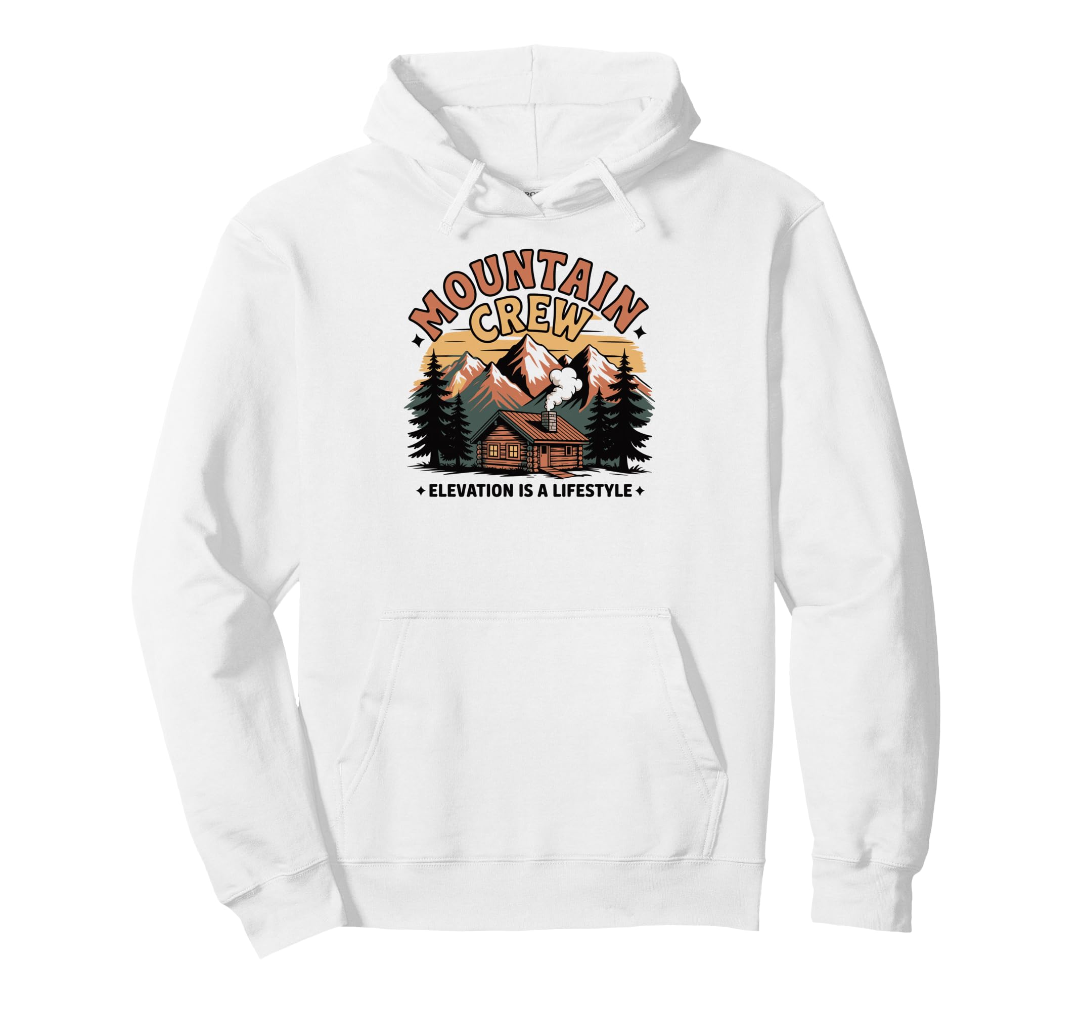 Mountain Crew Funny Cabin Hoodie - Fun Novelty Design Men Women - T-Shirt, Sweatshirt, Hoodie