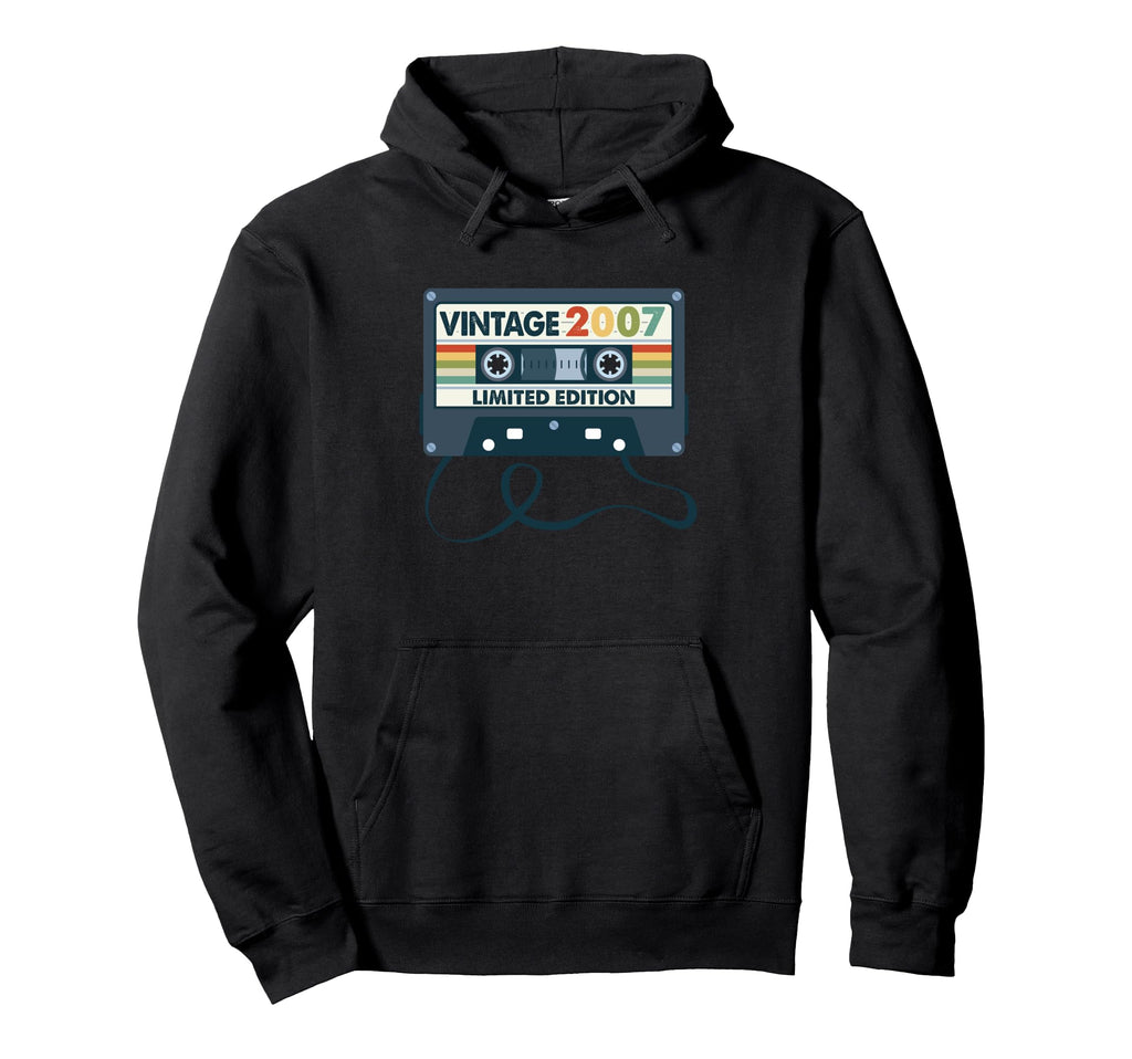 18 Year Old Born 2007 Cassette Tape Hoodie - Fun Novelty Design Men Women - T-Shirt, Sweatshirt, Hoodie