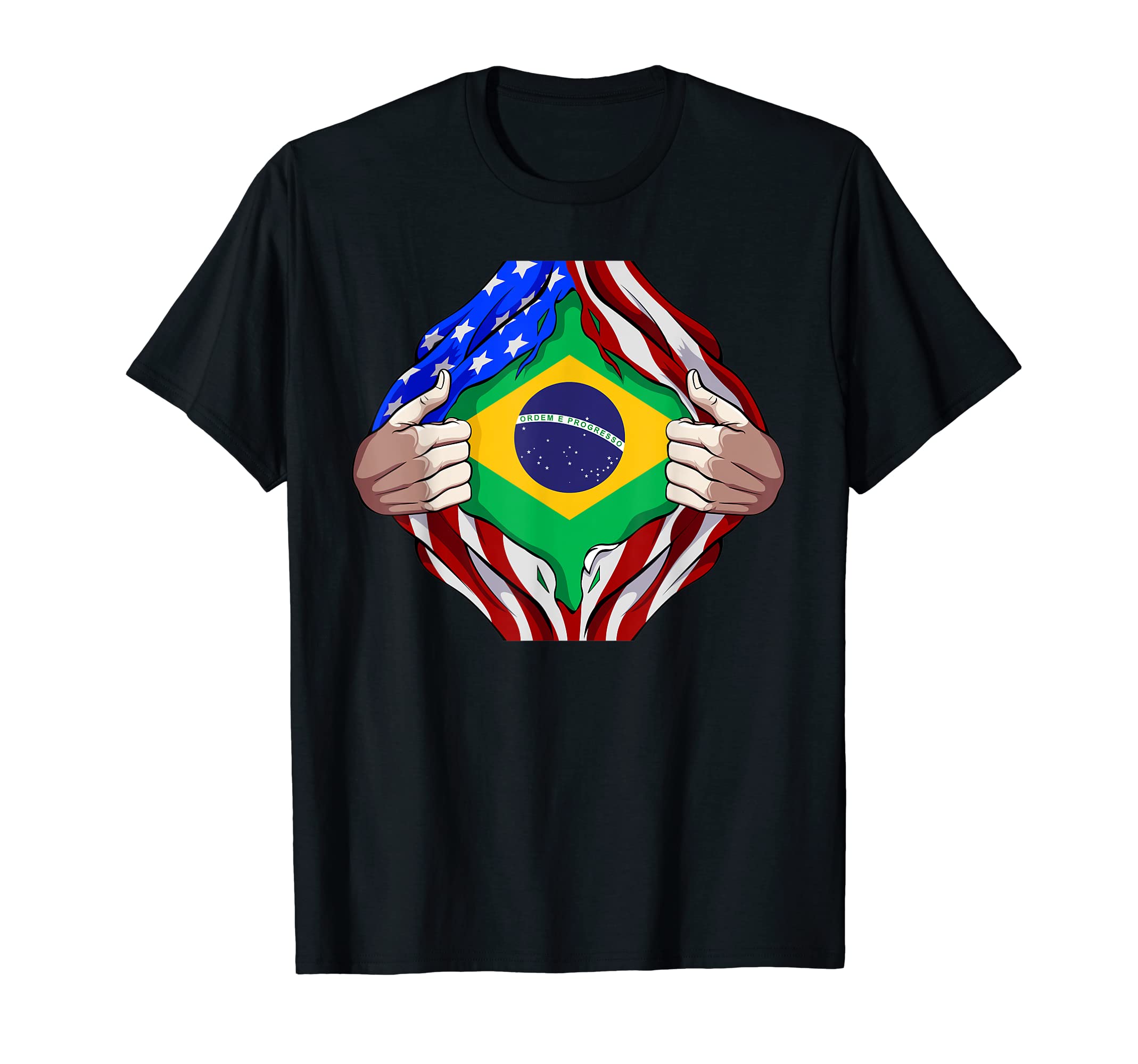 Brazilian Heritage Brazil Roots Usa T-Shirt - Fun Novelty Design Unisex - T-Shirt, Sweatshirt, Hoodie