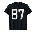 Distressed White Number 87 Jersey T-Shirt - Casual Everyday Wear Men Women - T-Shirt, Sweatshirt, Hoodie
