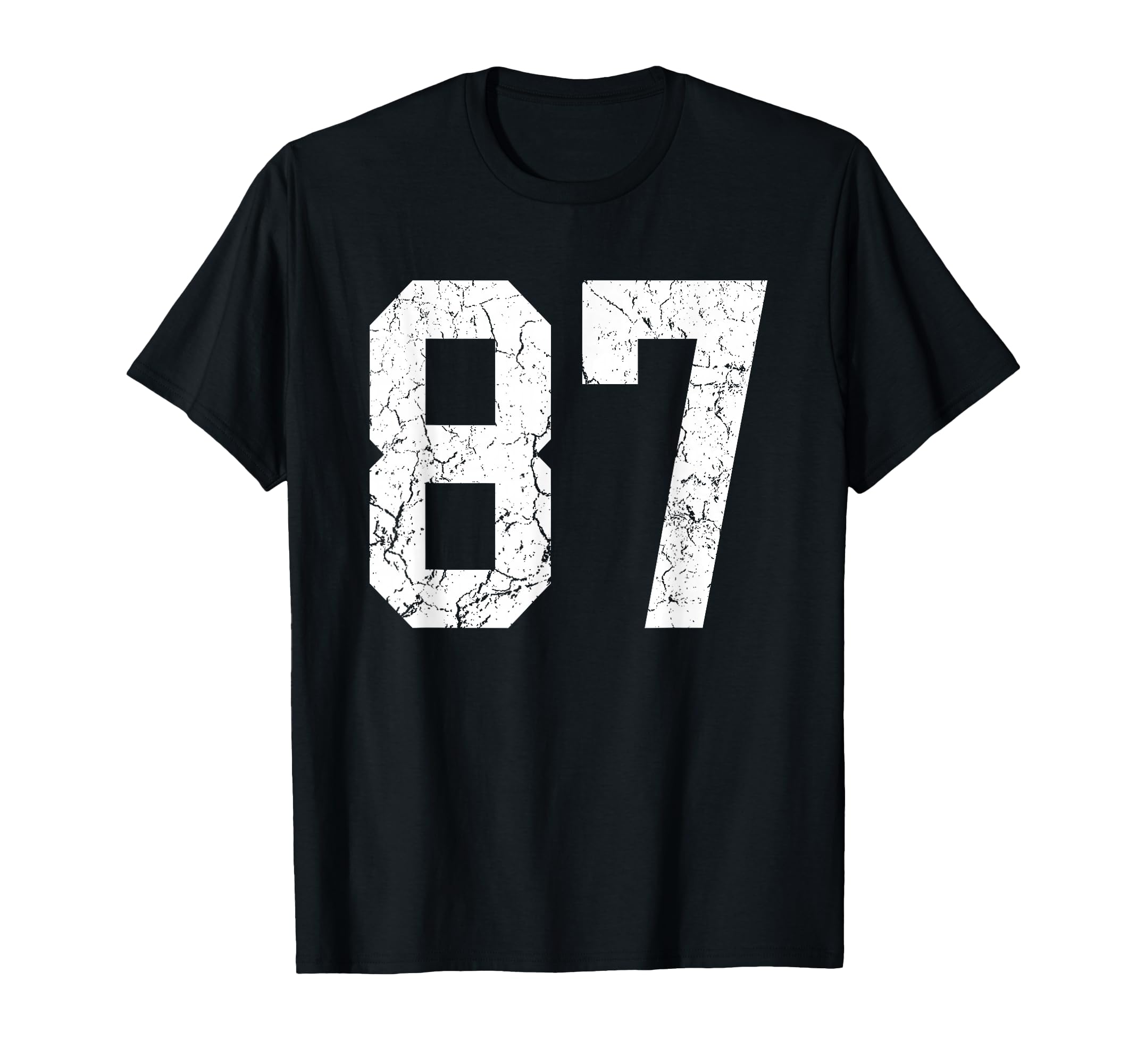 Distressed White Number 87 Jersey T-Shirt - Casual Everyday Wear Men Women - T-Shirt, Sweatshirt, Hoodie