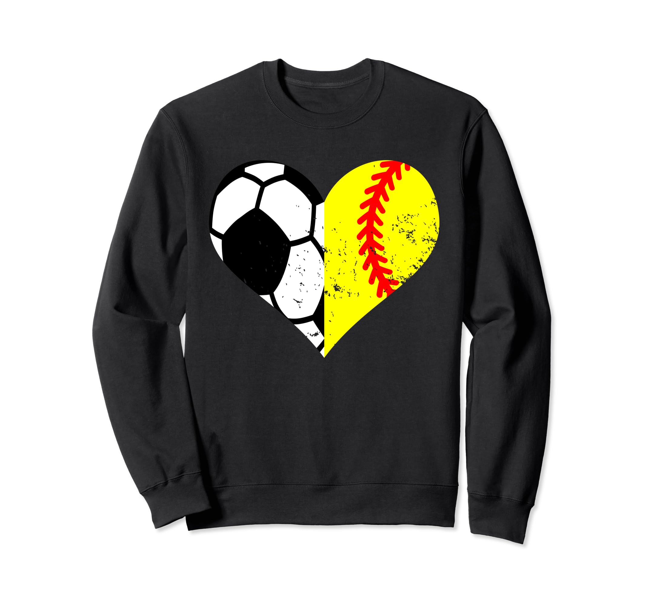 Soccer Softball Heart Funny Sweatshirt - Casual Everyday Wear Unisex - T-Shirt, Sweatshirt, Hoodie
