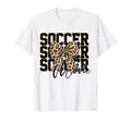Soccer Mom Leopard Coquette Bow T-Shirt - Casual Everyday Wear for Adults - T-Shirt, Sweatshirt, Hoodie
