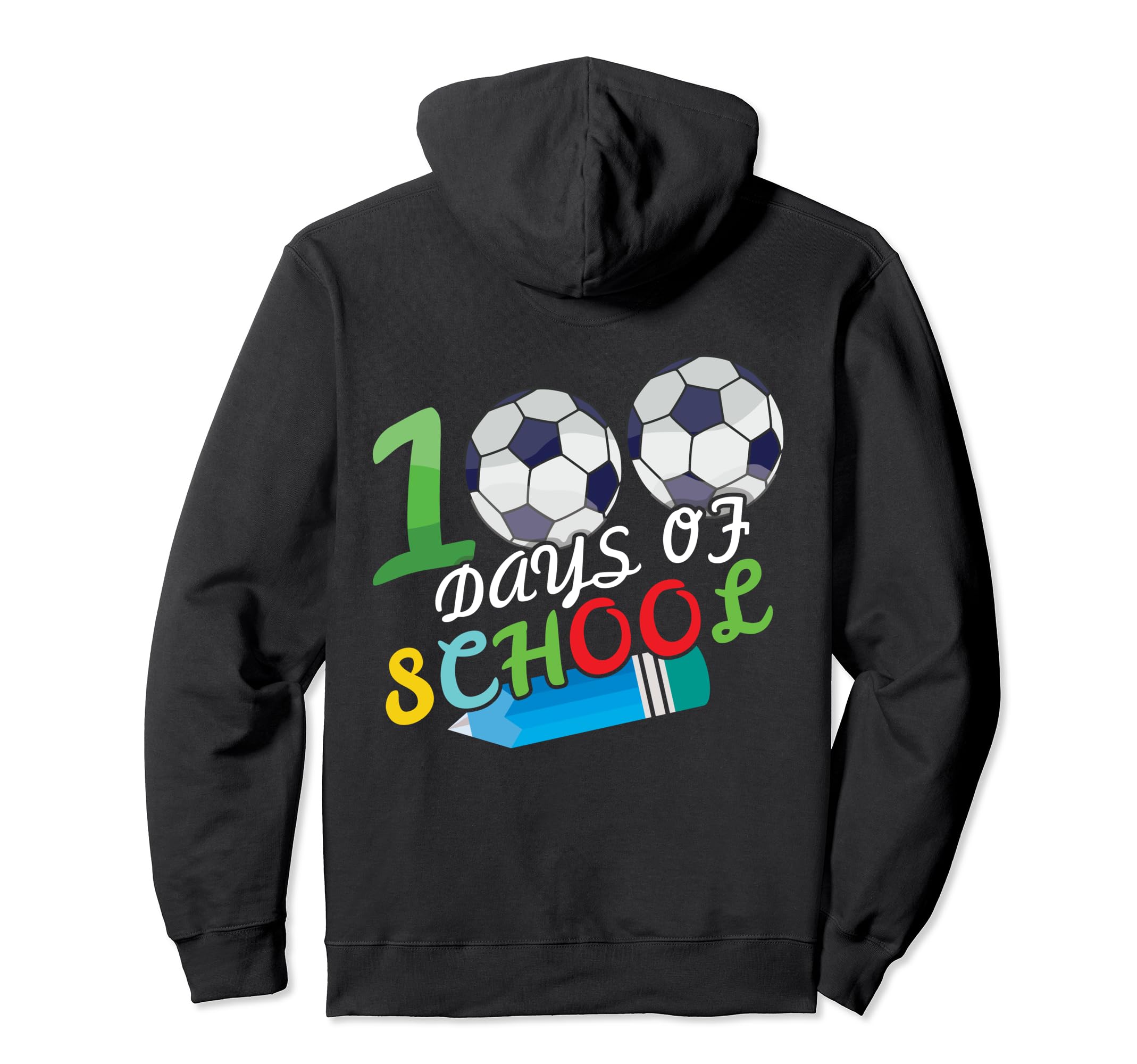 Student 100Th Day Football Love Soccer Hoodie - Trendy Graphic for Adults - T-Shirt, Sweatshirt, Hoodie