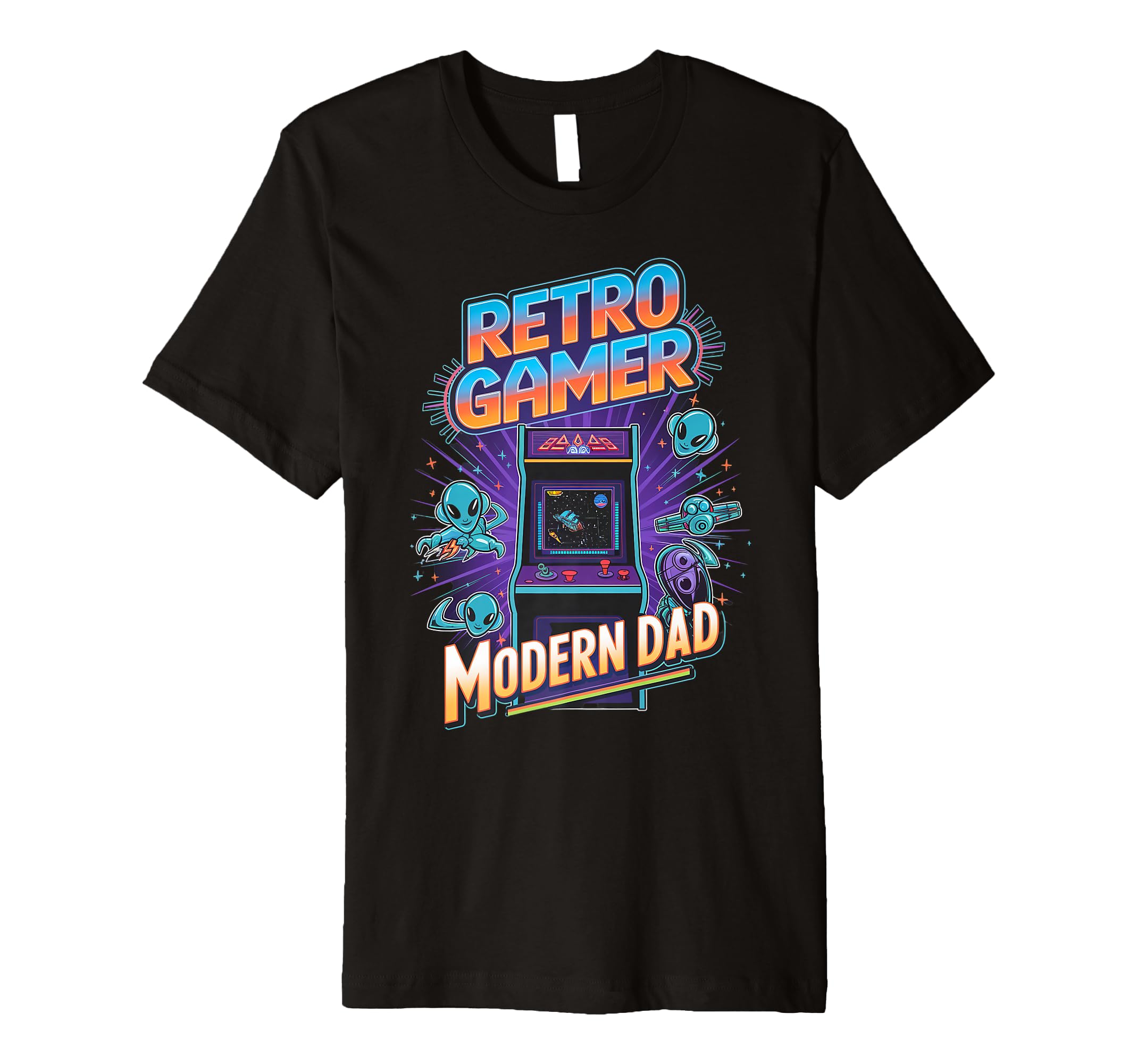 Gamer Modern Dad Arcade Gamer Gaming T-Shirt - Aesthetic Graphic Unisex - T-Shirt, Sweatshirt, Hoodie