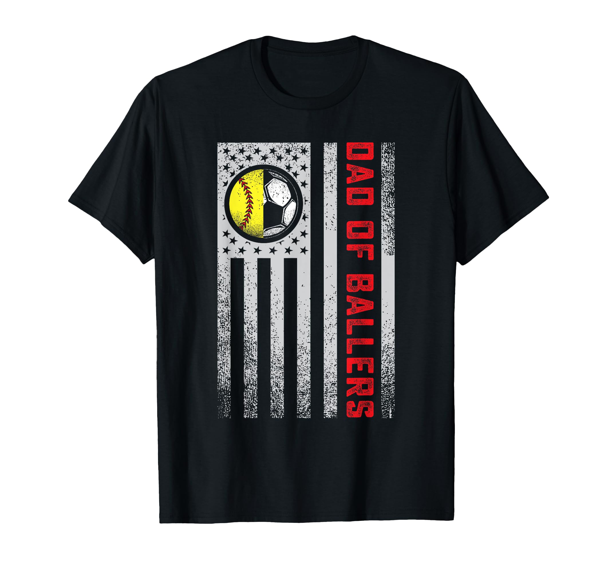 American Flag Dad Ballers Soccer T-Shirt - Streetwear Style for Adults - T-Shirt, Sweatshirt, Hoodie