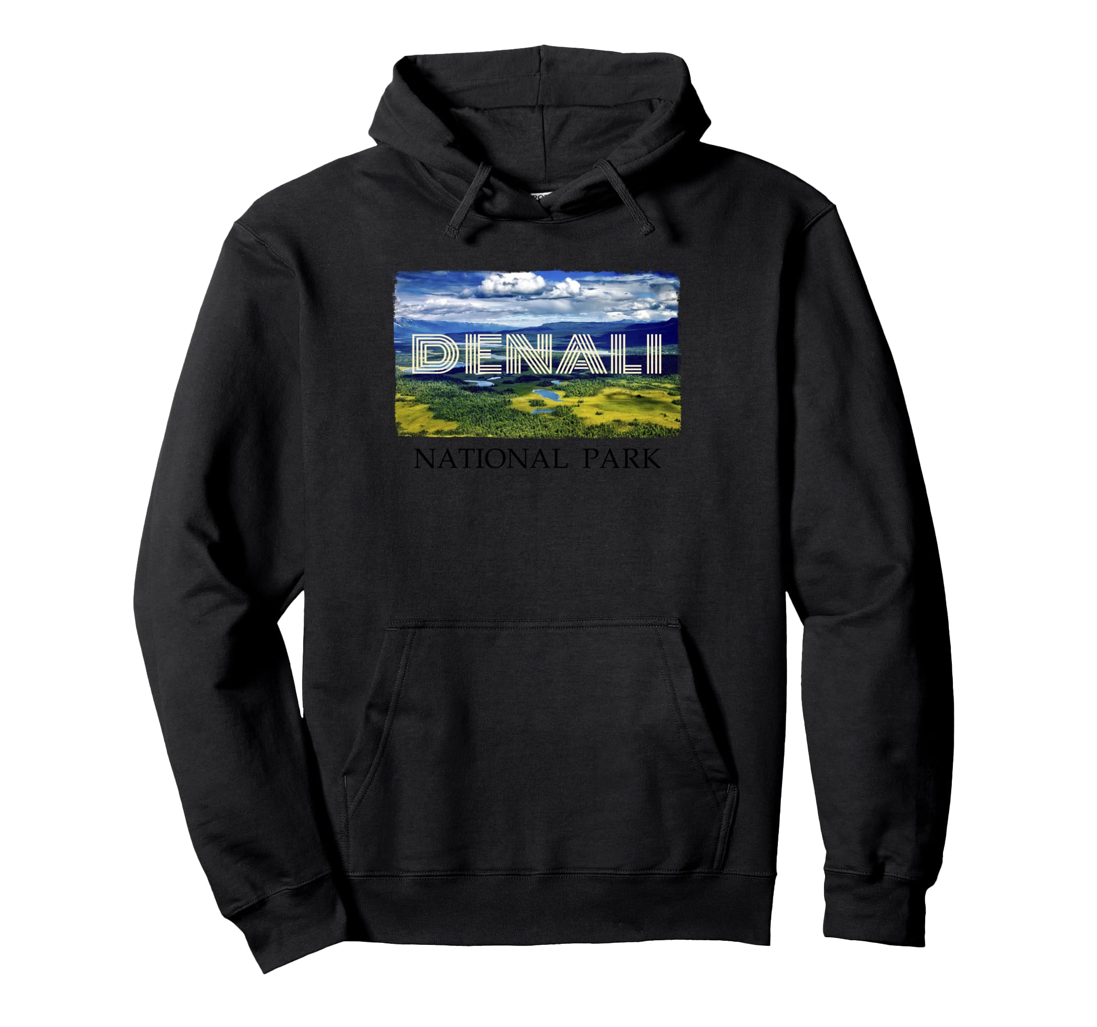 Denali Alaska National Park Hoodie - Minimalist Print Men Women - T-Shirt, Sweatshirt, Hoodie
