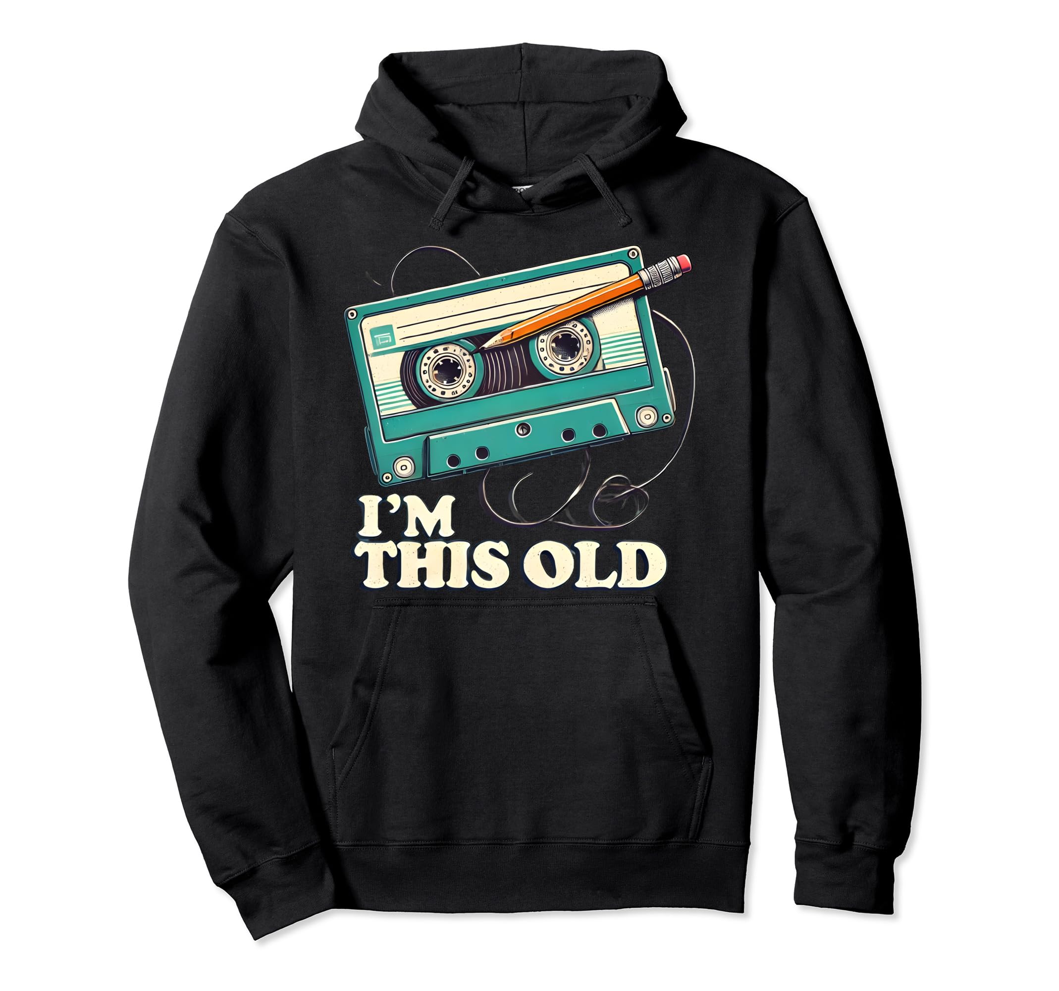 Cassette Tape Pencil Hoodie - Unique Graphic Unisex - T-Shirt, Sweatshirt, Hoodie