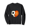 Split Heart Soccer Basketball Sweatshirt - Fun Novelty Design Unisex - T-Shirt, Sweatshirt, Hoodie
