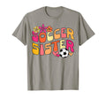 Floral Soccer Sister Heart T-Shirt - Casual Everyday Wear for Adults - T-Shirt, Sweatshirt, Hoodie