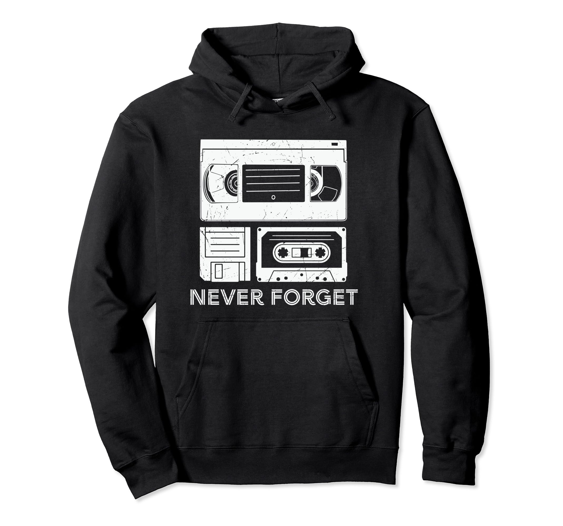 Never Forget Cassette Video Tape Hoodie - Aesthetic Graphic for Adults - T-Shirt, Sweatshirt, Hoodie