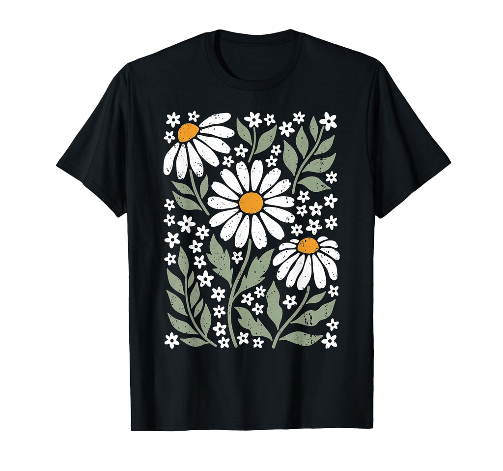 Boho Daisy Flower Colors Botanical T-Shirt - Custom Art Print Unisex - T-Shirt, Sweatshirt, Hoodie