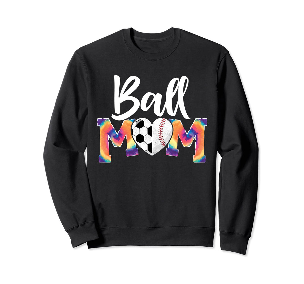 Ball Mom Heart Tie Dye Funny Sweatshirt - Novelty Apparel for Adults - T-Shirt, Sweatshirt, Hoodie